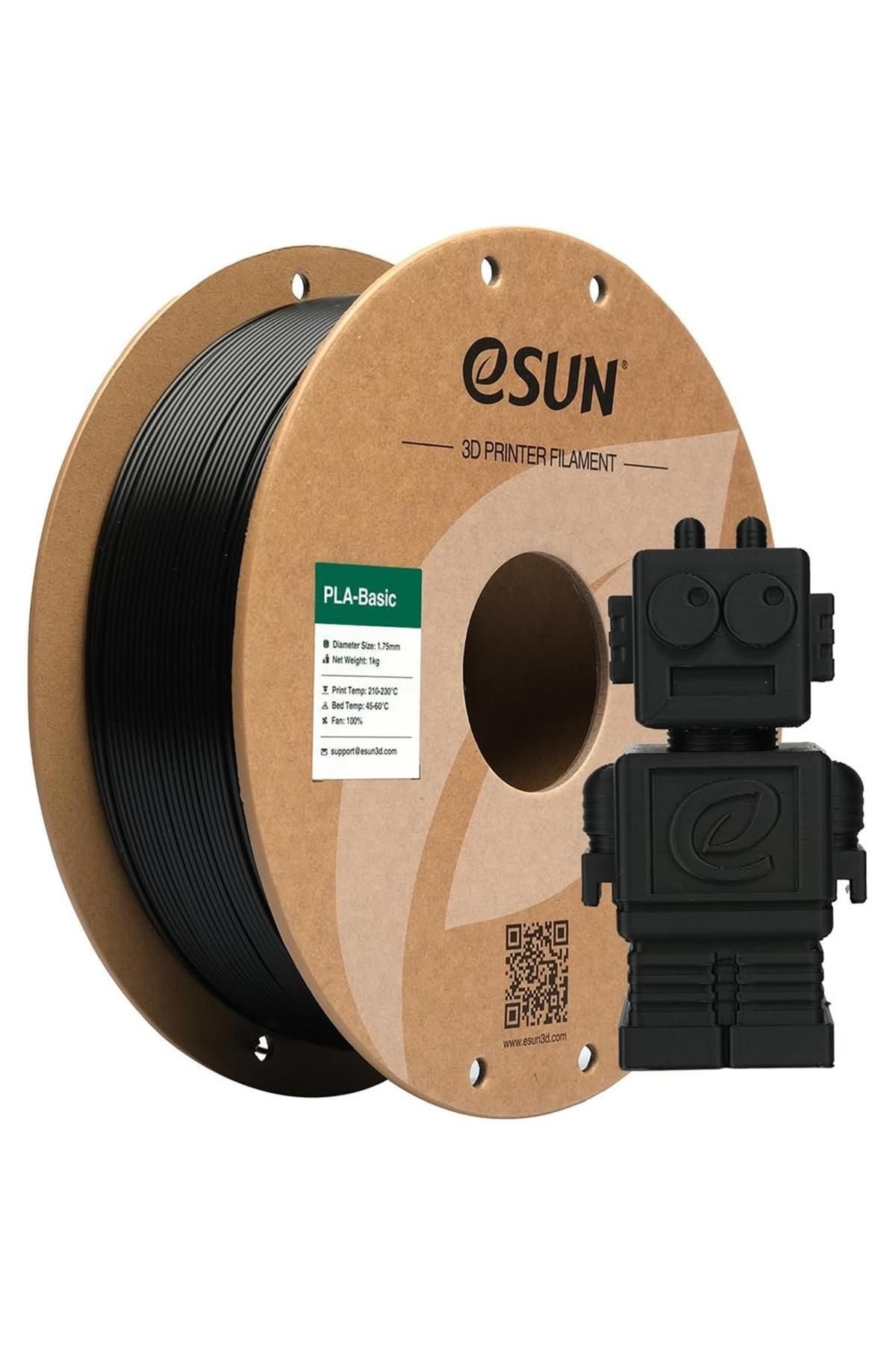 eSun Urhanshop Esun Basic Pla Siyah Filament 1,75mm 1 Kg