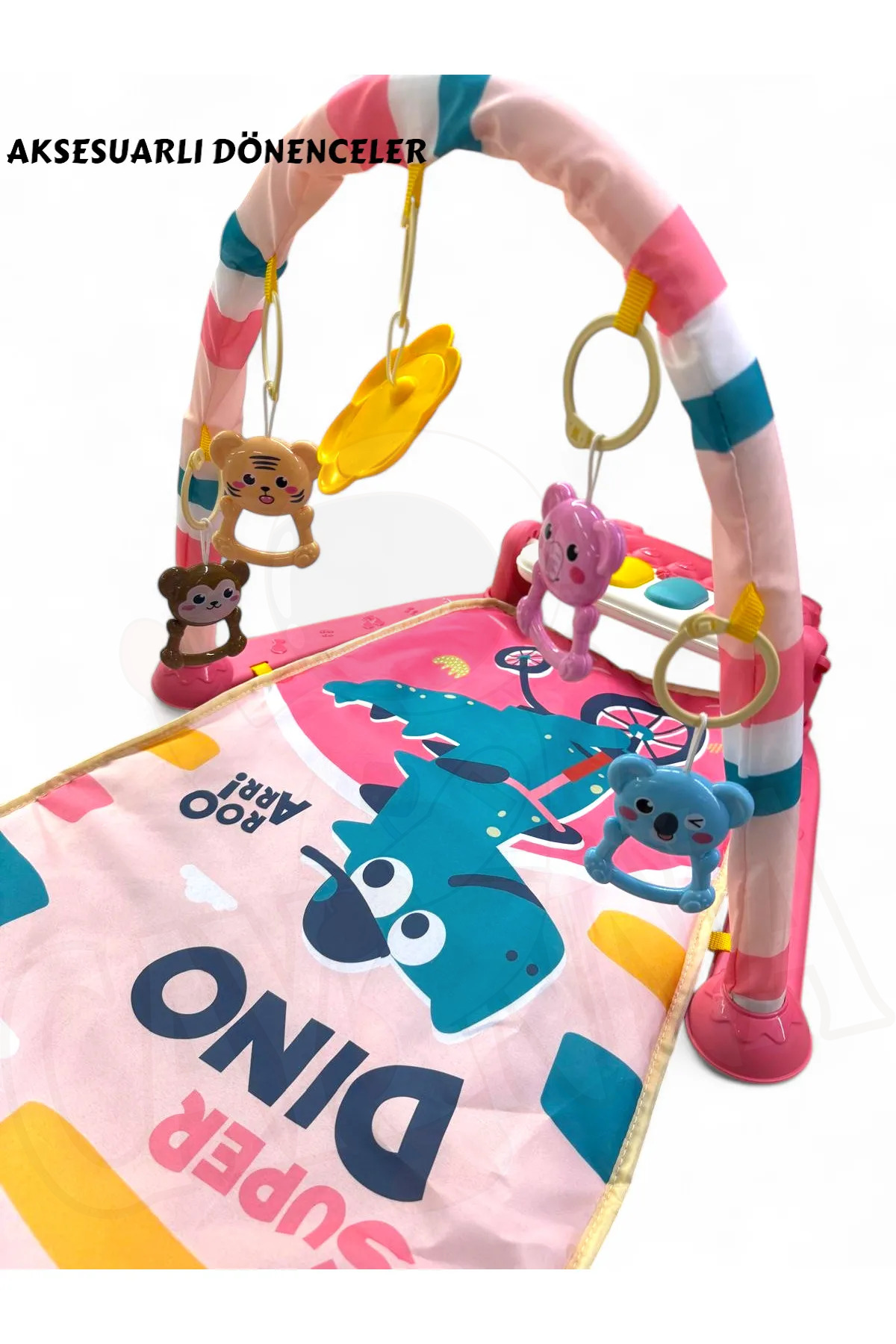 Genel Markalar Bebek Oyun Halısı Piyanolu, Gökkuşağı Dinozor Desenli 73 cm Sesli Dönenceli Bebek Halısı fotoğrafı 7 (önizleme)