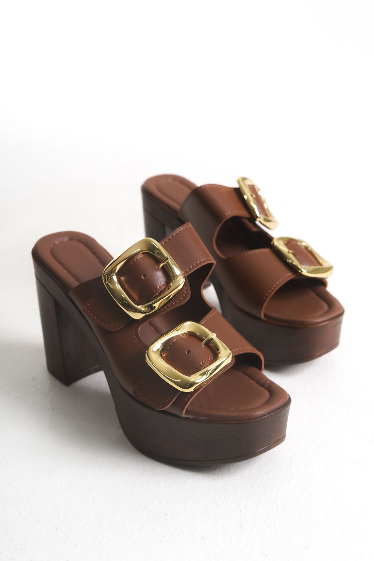 Liza Shoes MARİA Kadın Çift Bant Dolgu Topuk Terlik A003-K766