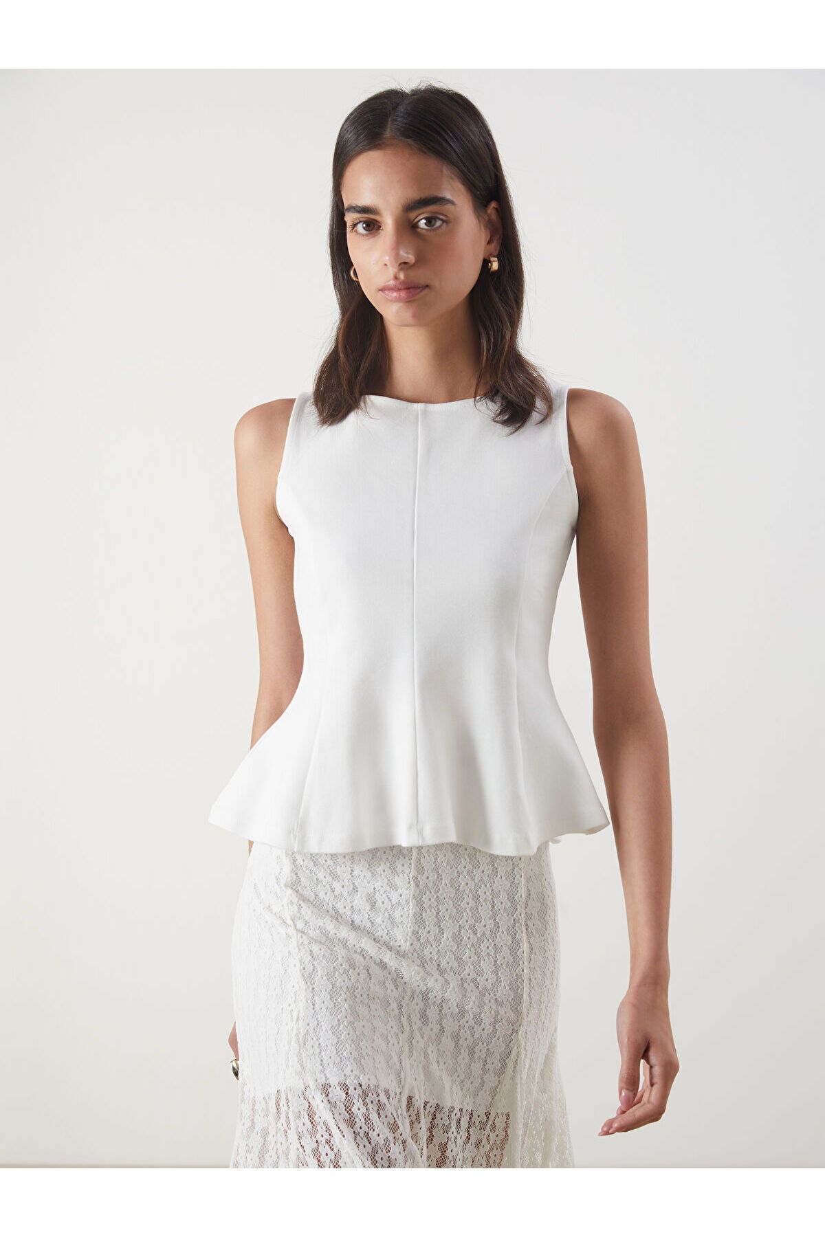 LC Waikiki Kayık Yaka Peplum Bluz