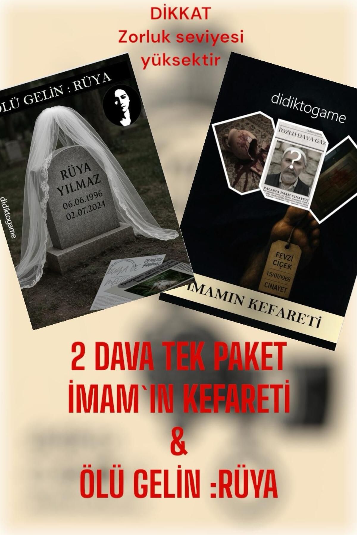 DİDİKTO Didikto Dedektiflik Oyunu Davası Rüya Yılmaz & İmam Davası Dedektif Oyunları Katil Kim Oyun