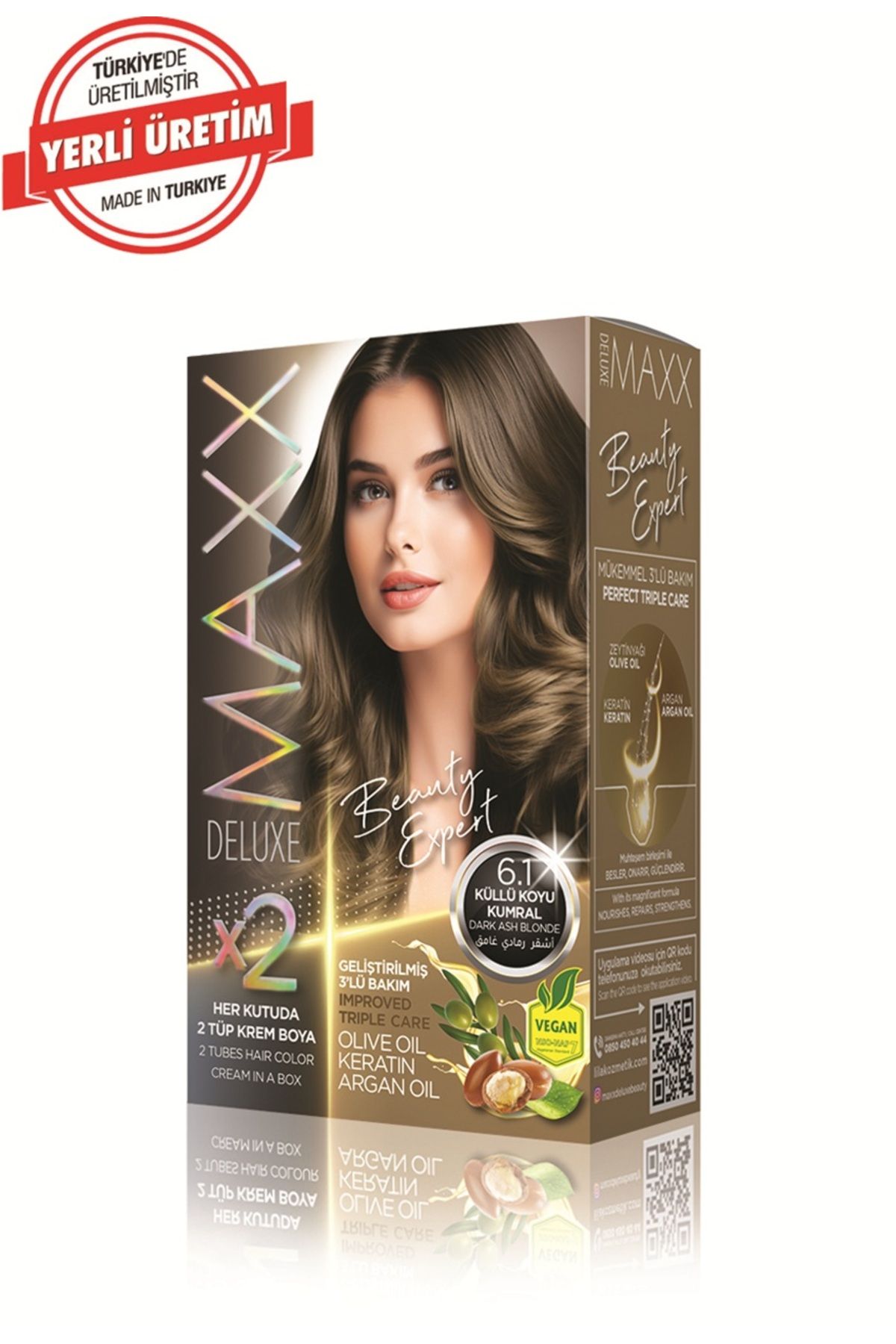 MUK's Beauty Tools MAXX DELUXE BEAUTY Keratinli Saç Boya Seti 2 Tüp + 2 Oksidan 34 Harika Renk Seçeneği