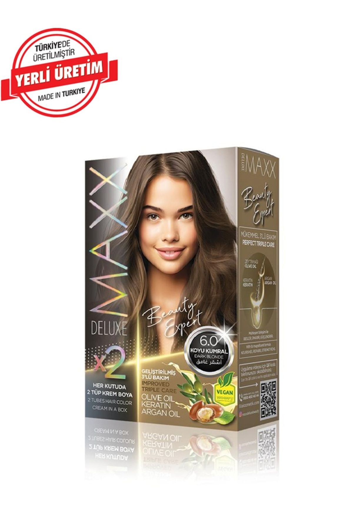 MUK's Beauty Tools MAXX DELUXE BEAUTY Keratinli Saç Boya Seti 2 Tüp + 2 Oksidan 34 Harika Renk Seçeneği