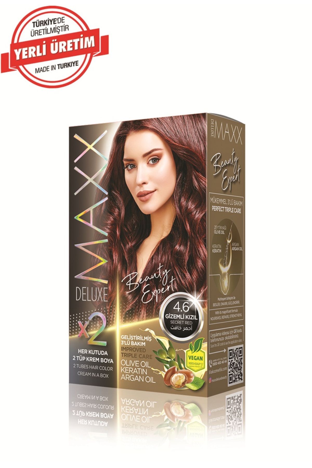 MUK's Beauty Tools MAXX DELUXE BEAUTY Keratinli Saç Boya Seti 2 Tüp + 2 Oksidan 34 Harika Renk Seçeneği