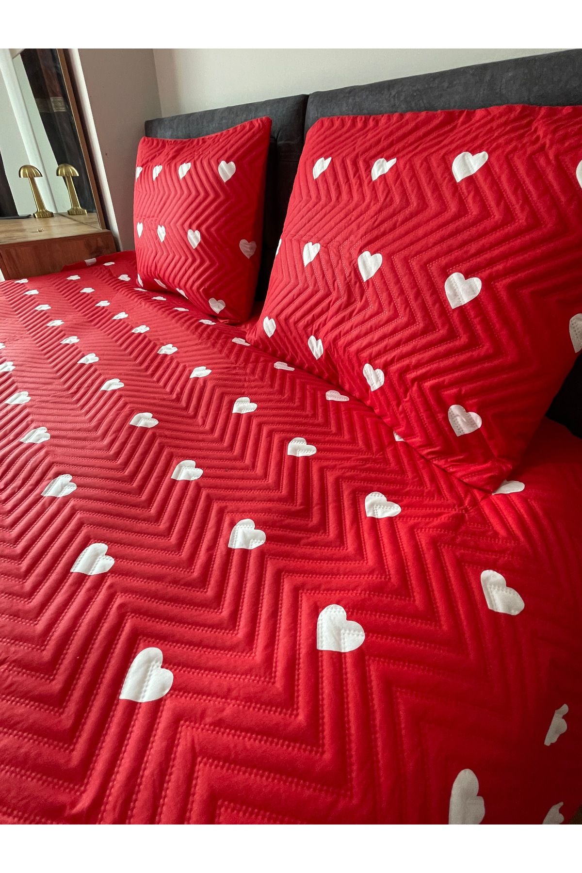 Faiend-Microfabric |   Digital Printed |   Dowry Double Bedspread Set |   Gift 4
