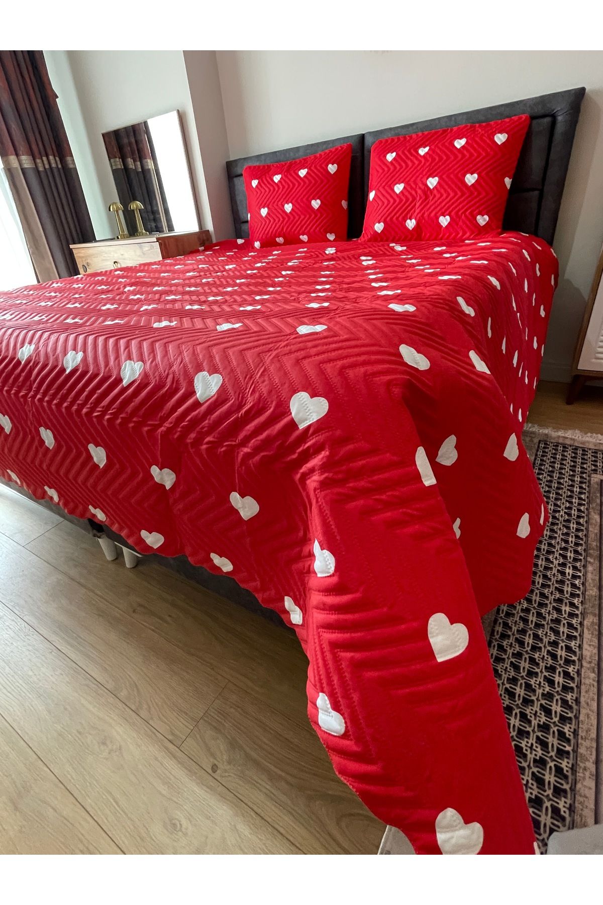 Faiend-Microfabric |   Digital Printed |   Dowry Double Bedspread Set |   Gift 2