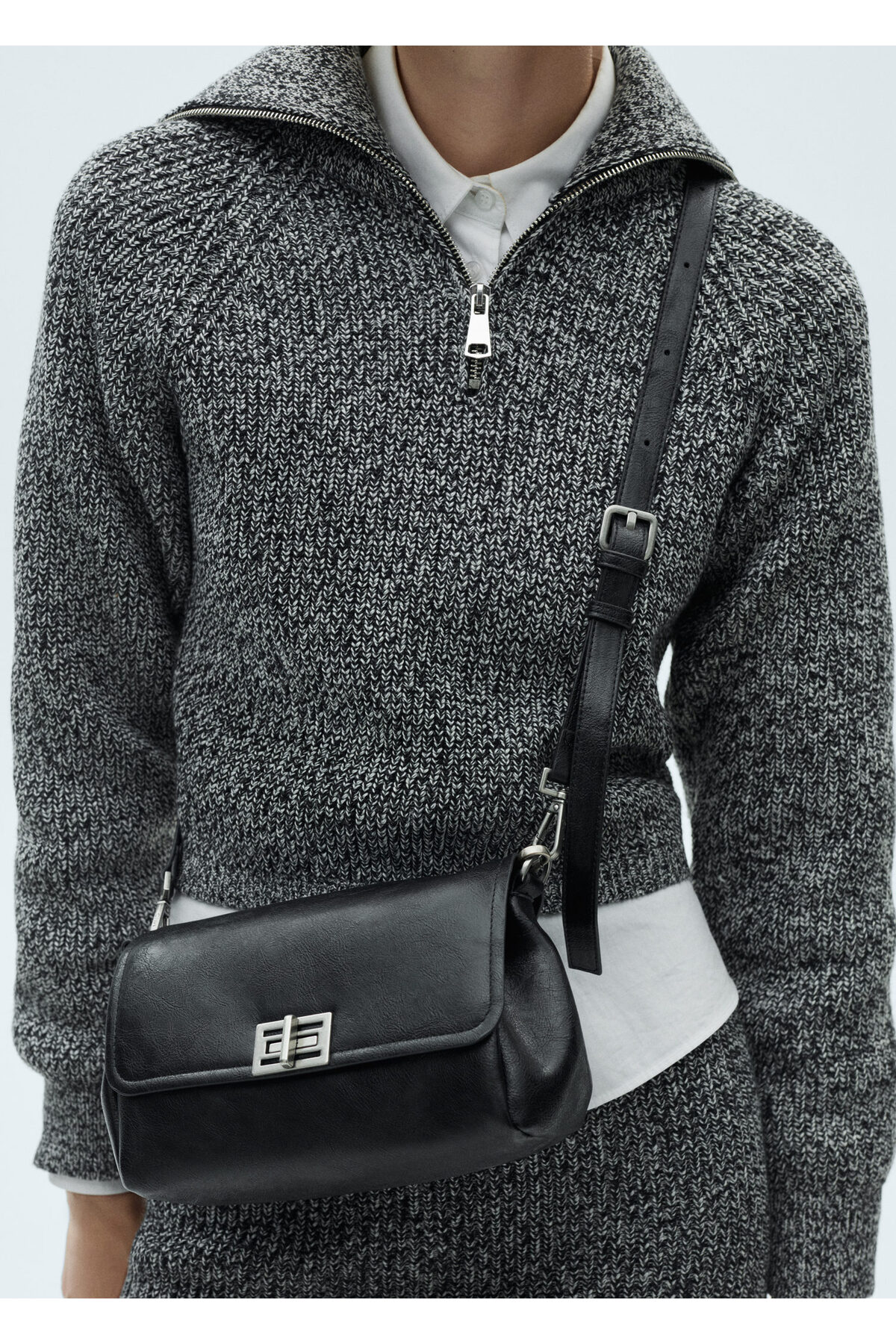 بافت و پلیور زنانه خاکستری منگوMANGO | 77007681 اورجینال - تصویر 9