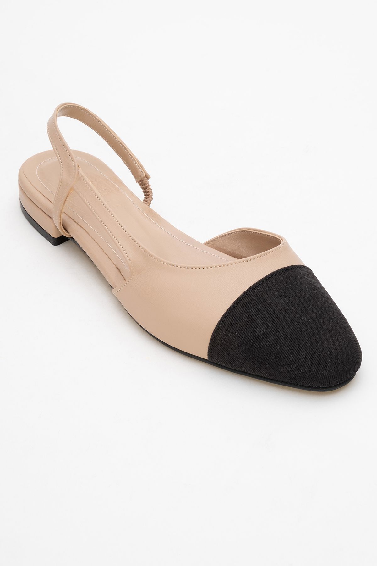 بابیت نود زنانه Lujo Beige پوست پشت کفش صاف و luvishoes