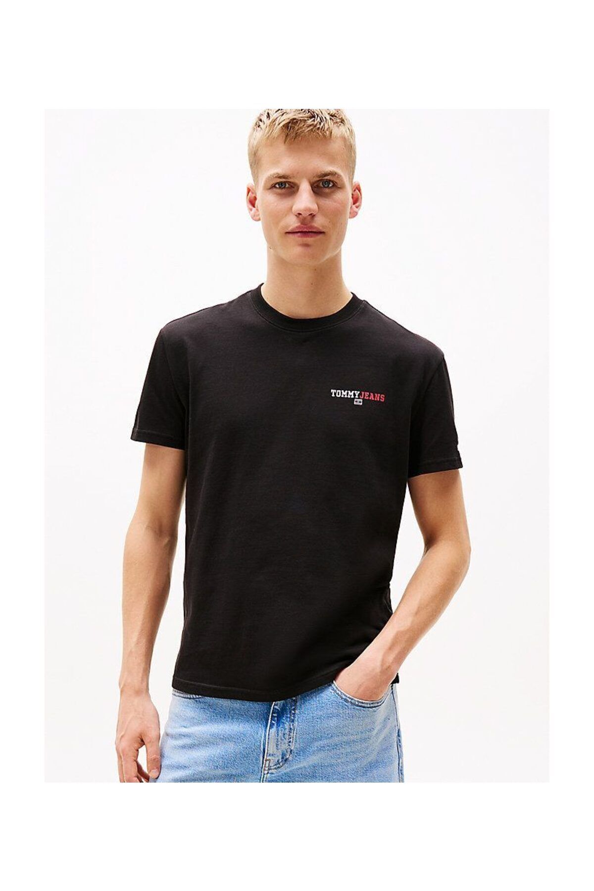 Tommy Jeans-Crew nyakú fekete férfi póló DM0DM20815BDS TJM REG DNA GRAPHIC 1