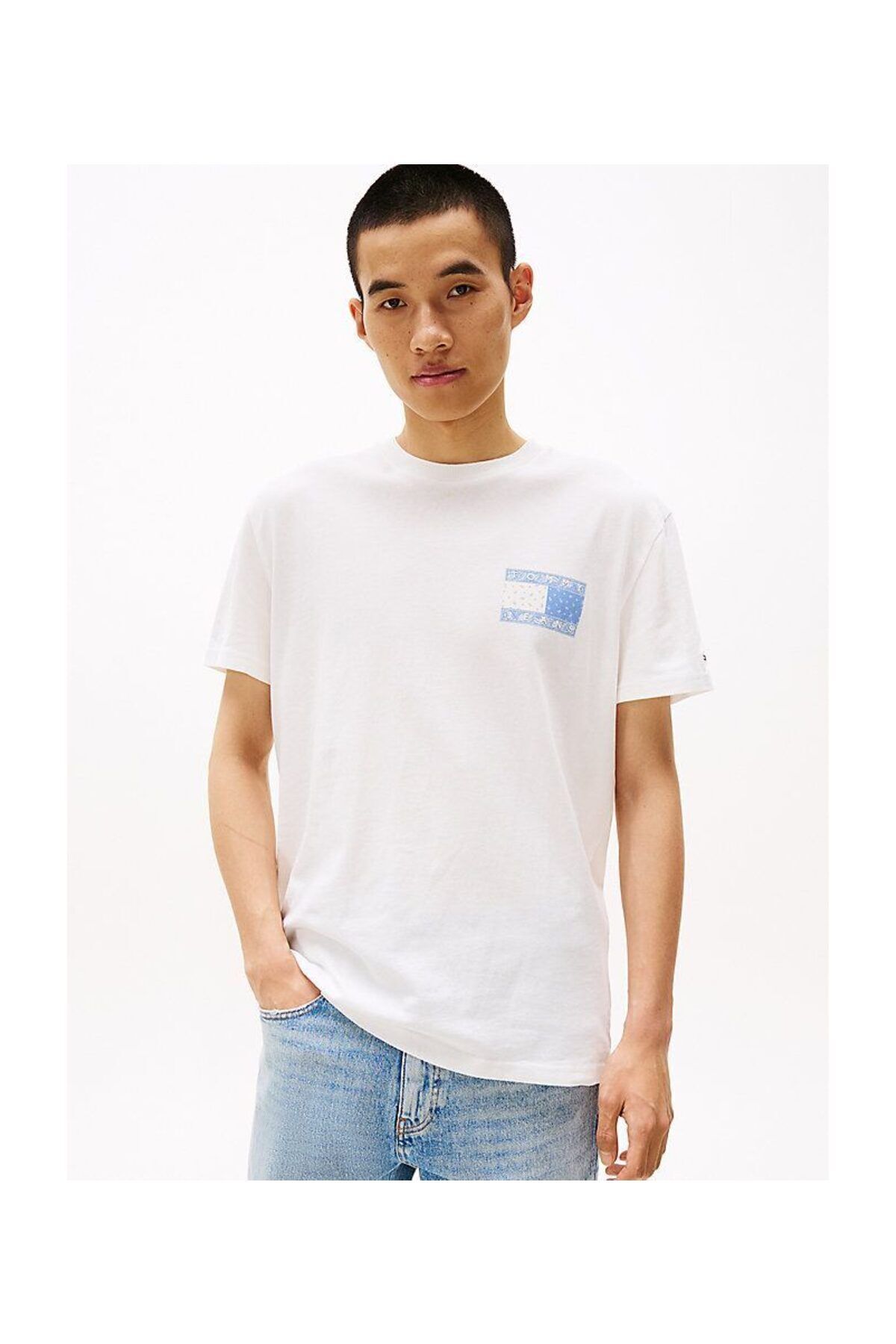 Tommy Hilfiger Męska Koszulka Tjm Reg Paisley Flag Tee Ext Mężczyzna - L