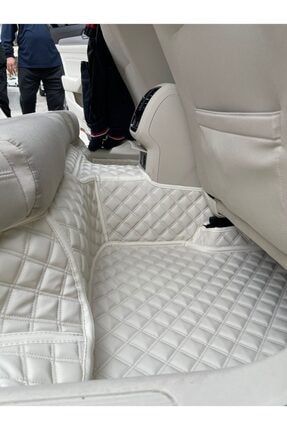 Audi A6 2014-2022 Kristal Beyaz Renk Araca Özel Yeni Nesil Havuzlu Deri Paspas 887563