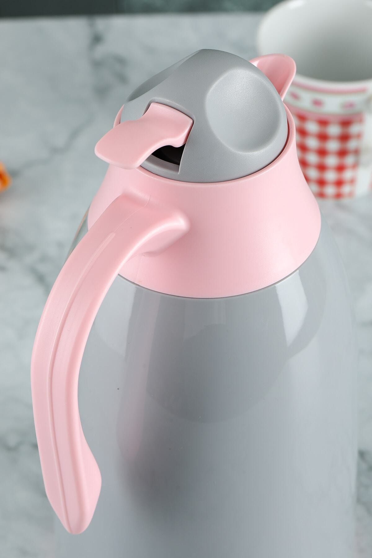 فلاسک صورتی فروشگاه 1.3 Lt Glass Thermos خاکستری Cooker