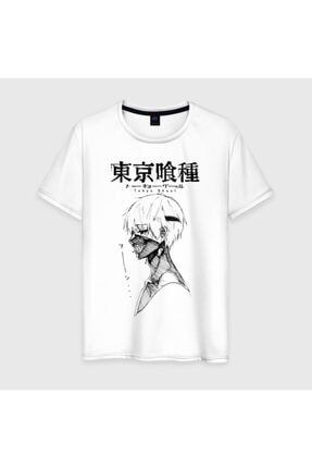 Anime Kaneki Ken Beyaz Unisex T-shirt Model 204 06110