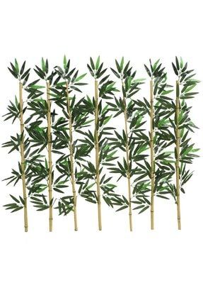 Dekoratif Yapay Yapraklı Doğal Bambu Çubuğu 95-110 Cm (7 Adet) 95-110CM-7ADET
