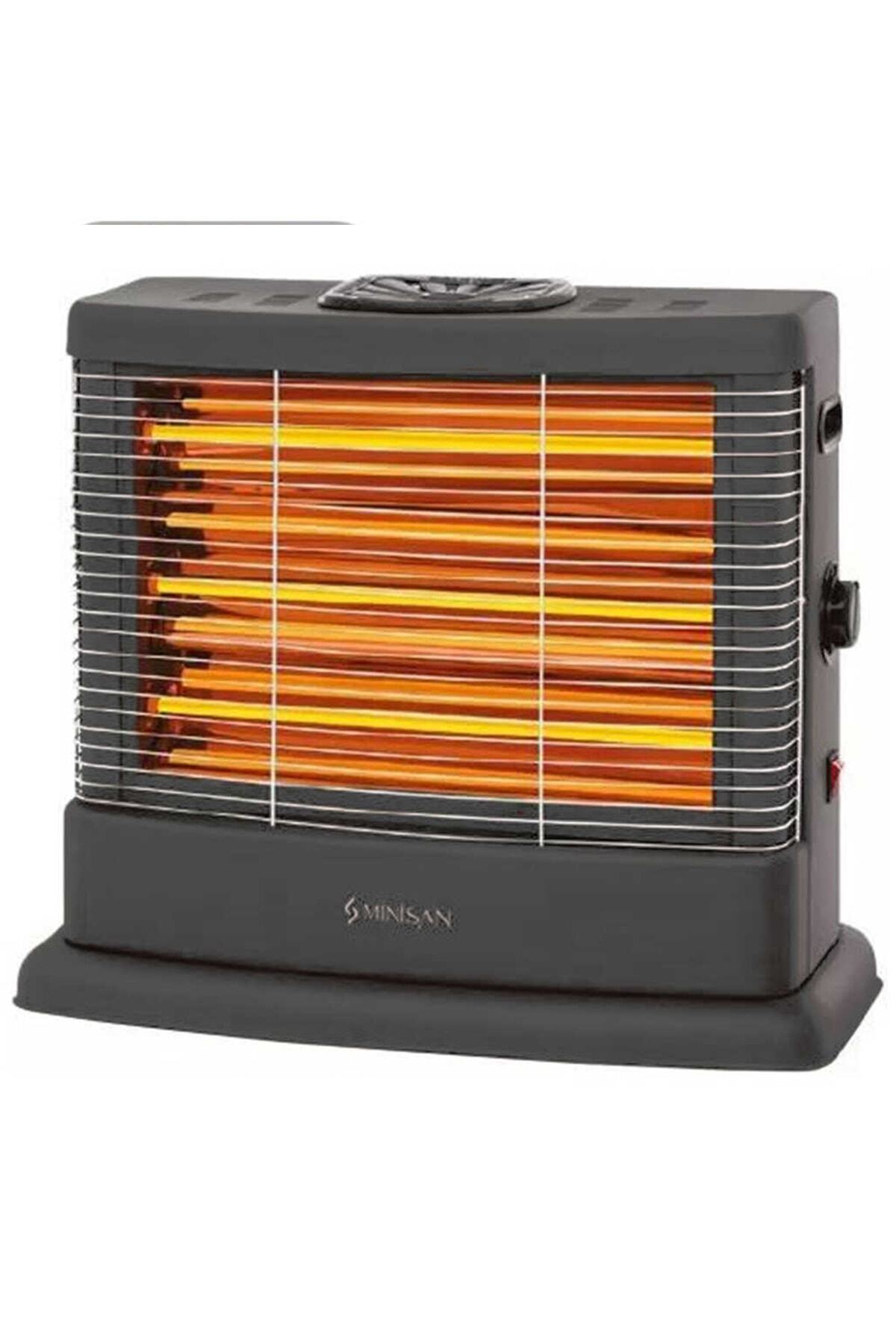 Minisan Ms-2100 Quartz 2100 W Buharlı Midi Isıtıcı Koyu Gri