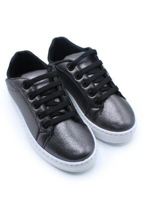 Kız Çocuk Gri Parlak Suni Deri Günlük Sneaker Ayakkabı SNX70040