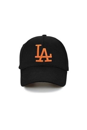 La Los Angeles Unisex Siyah Şapka Özel Oranj Nakış NXSAPKA
