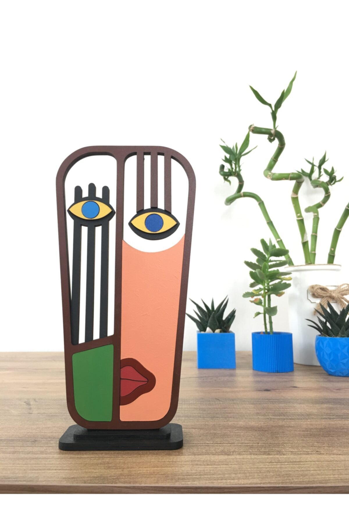 Ahşap Biblo Maske (kahverengi/karışık)