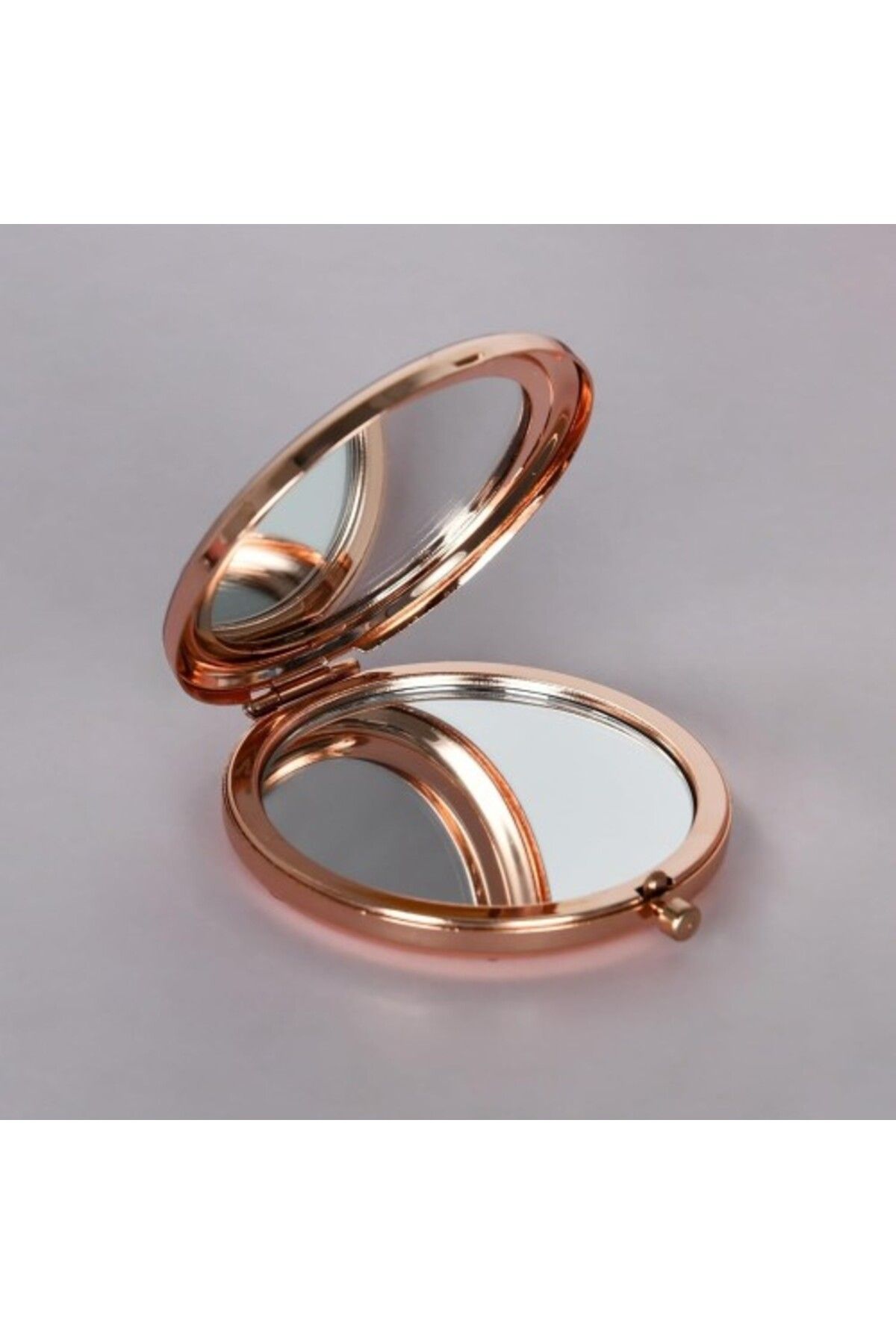 Mu Art Ahşap Promosyon Cep Aynası (Rose Renk)