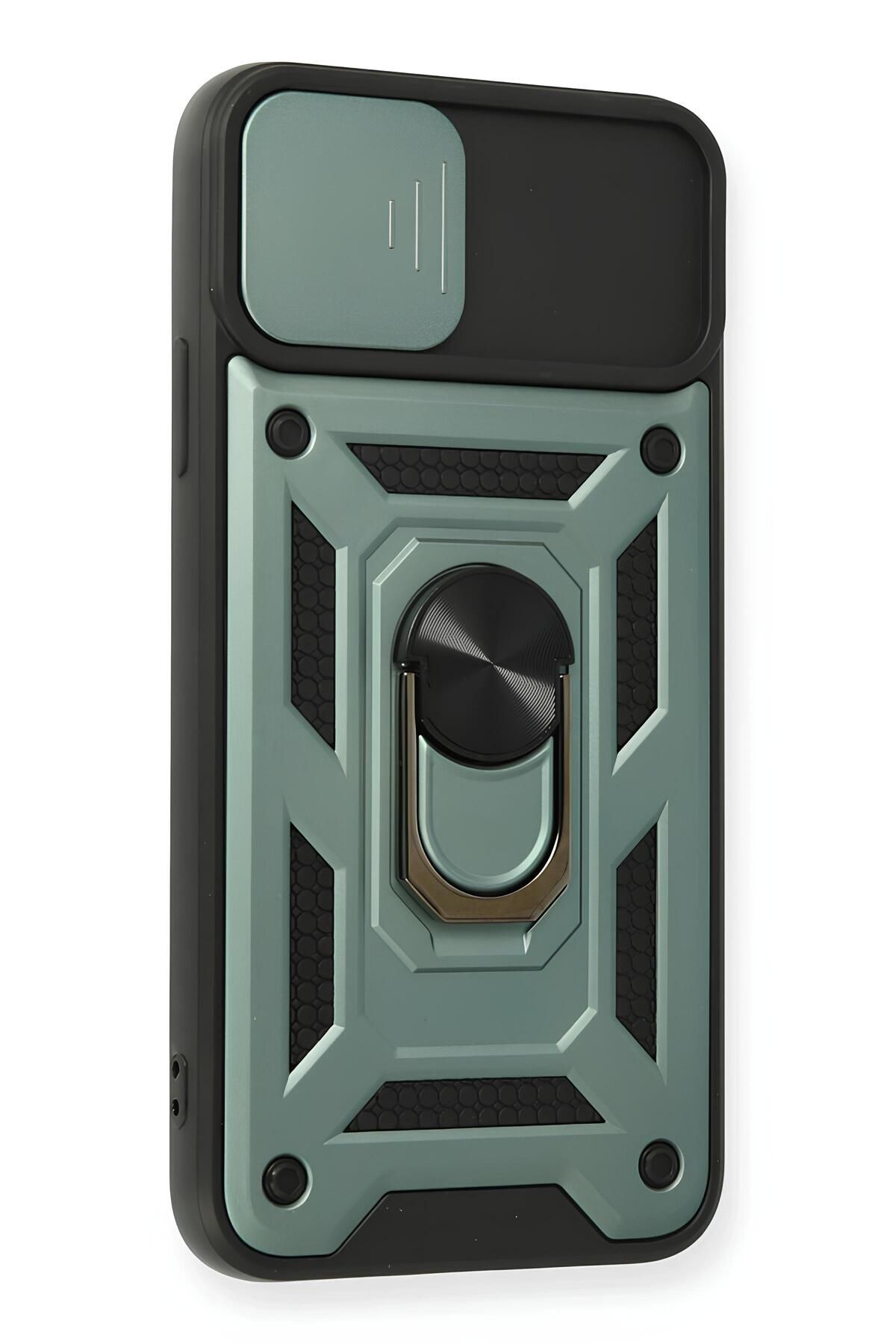 TechTrove iPhone 14 Kılıf Sürgülü Kamera Korumalı Yüzüklü Stand Olabilen Magnetic Tpu Tank Kapak
