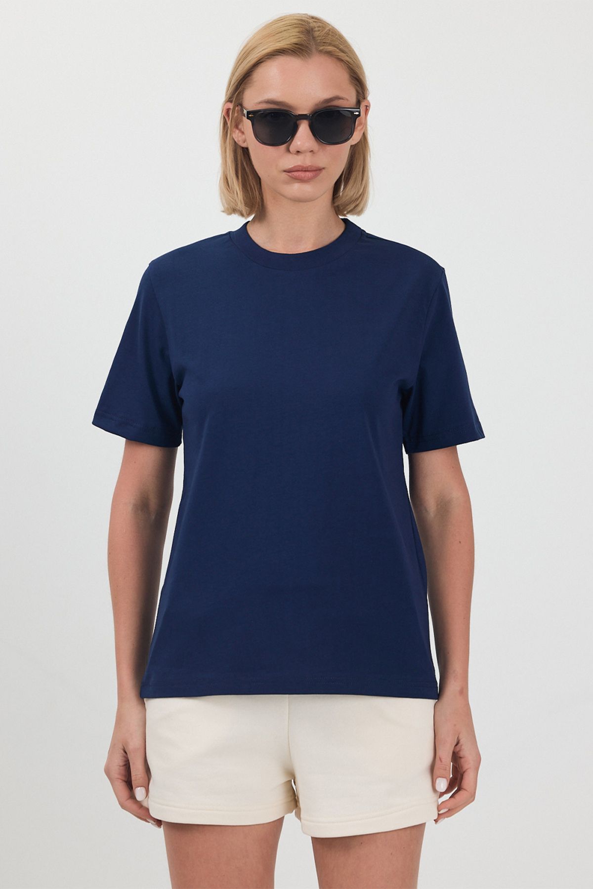 gothamvibes Kadın Basic Lacivert T-Shirt