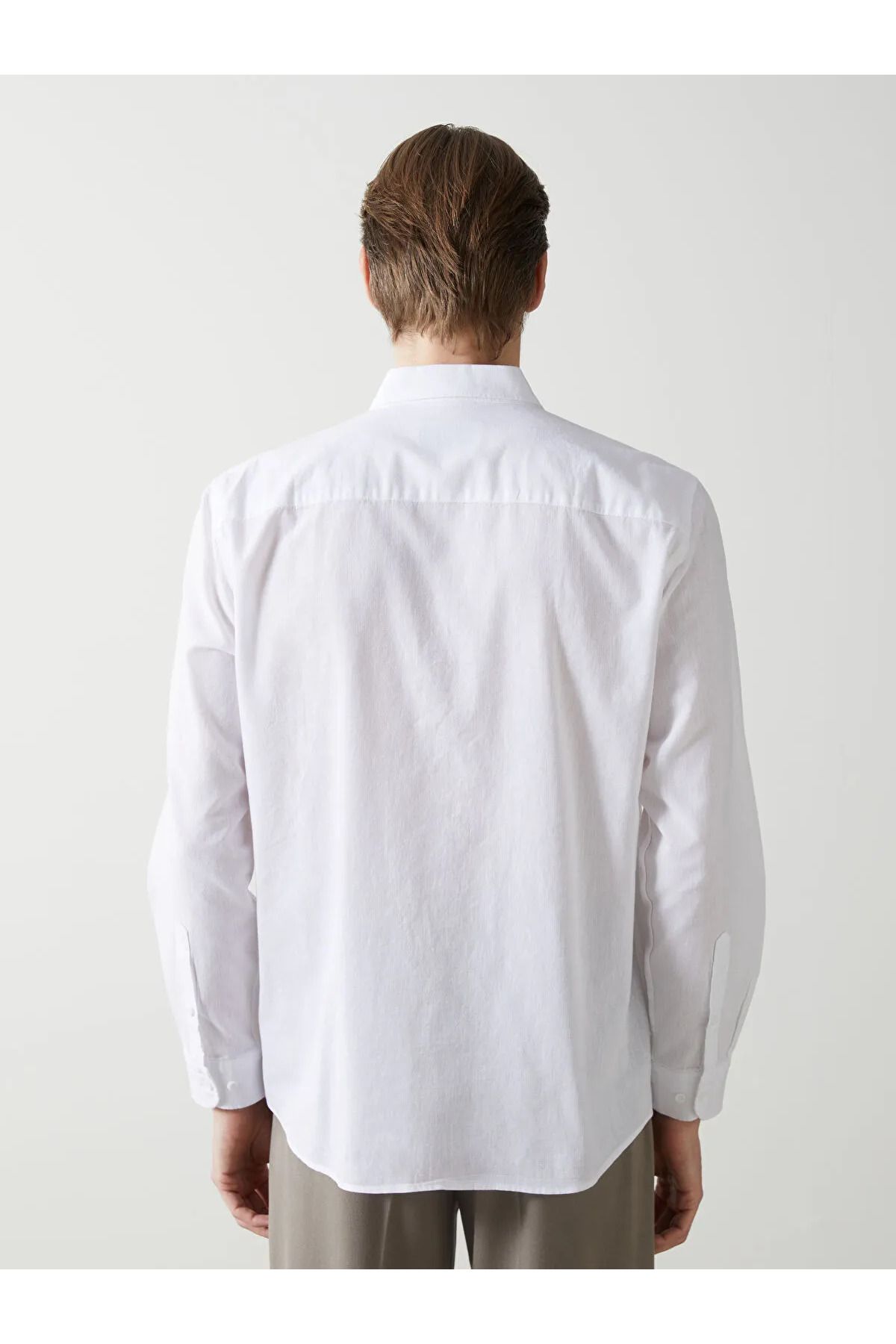 LC Waikiki Slim Fit Uzun Kollu Keten Karışımlı Erkek Gömlek