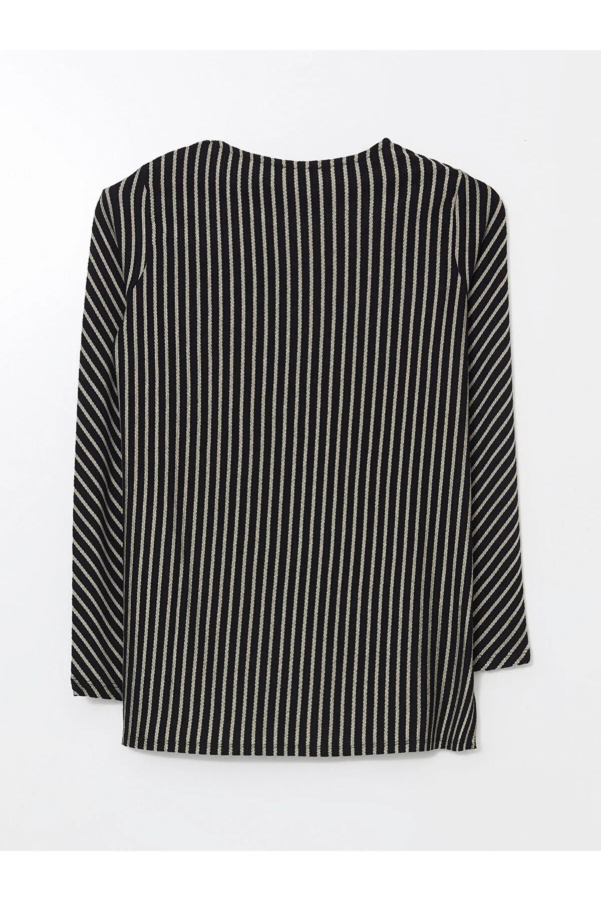 LC Waikiki Bisiklet Yaka Çizgili Oversize Kadın Tunik