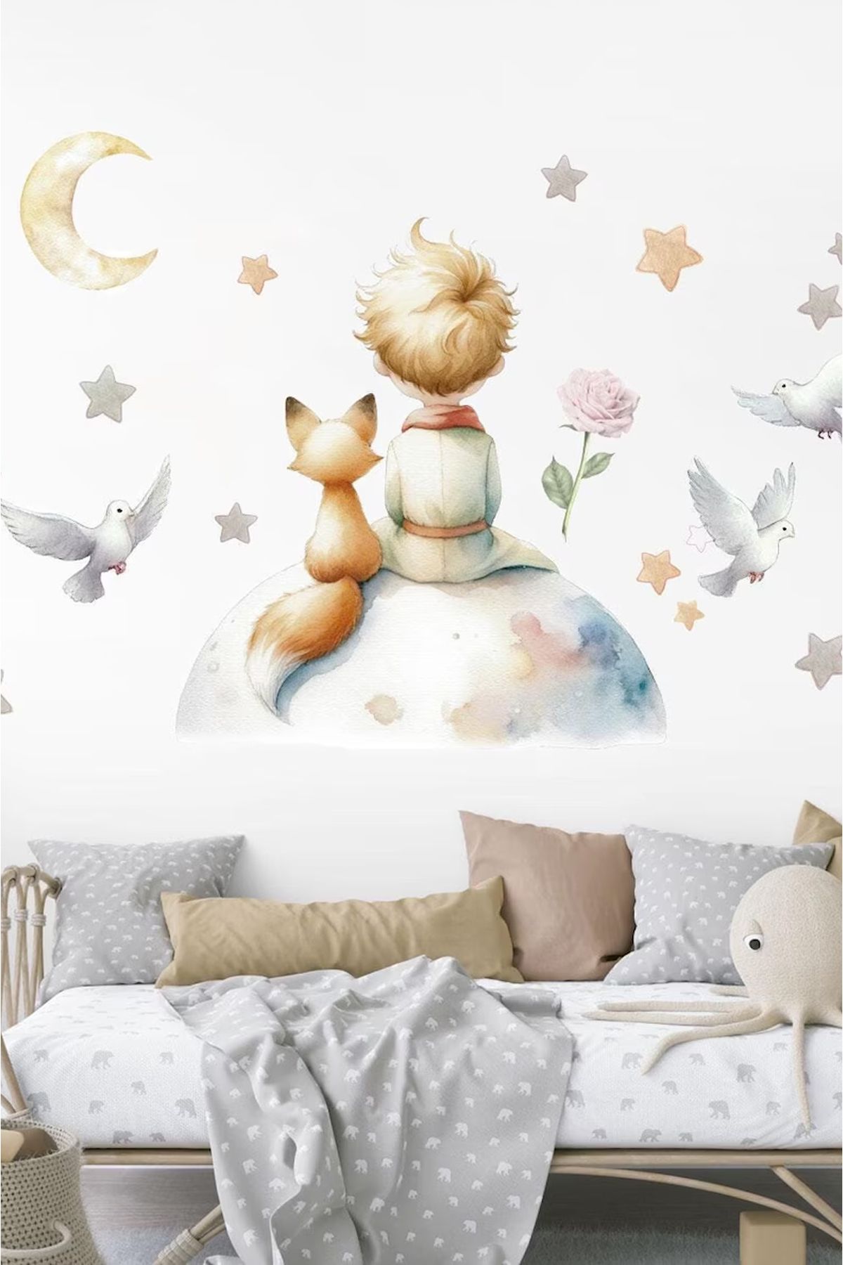 KT Decor Küçük Prens ve Tilki Erkek Çocuk Odası Duvar Sticker Seti