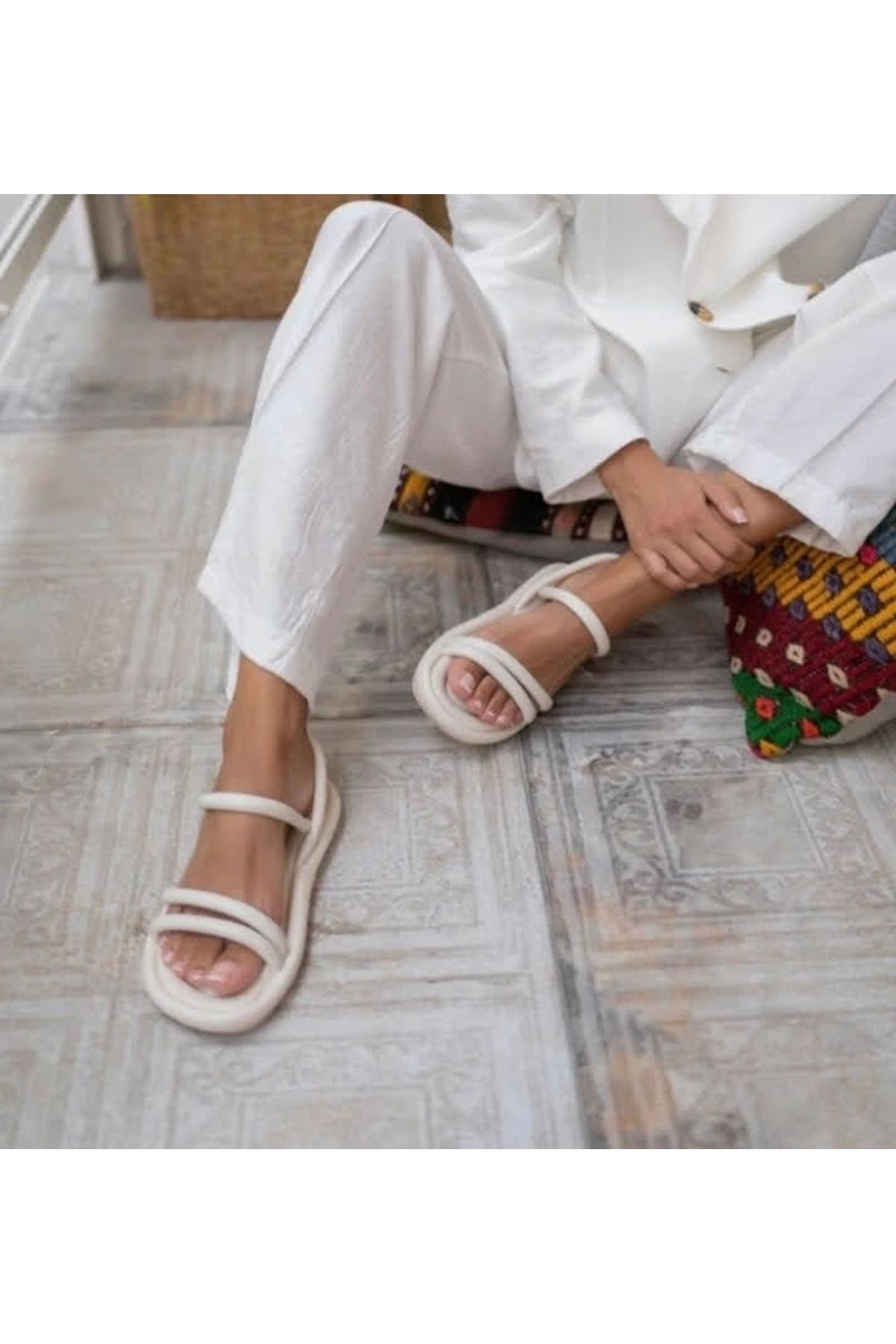ufukmoda Winta Bej Cilt Sandalet