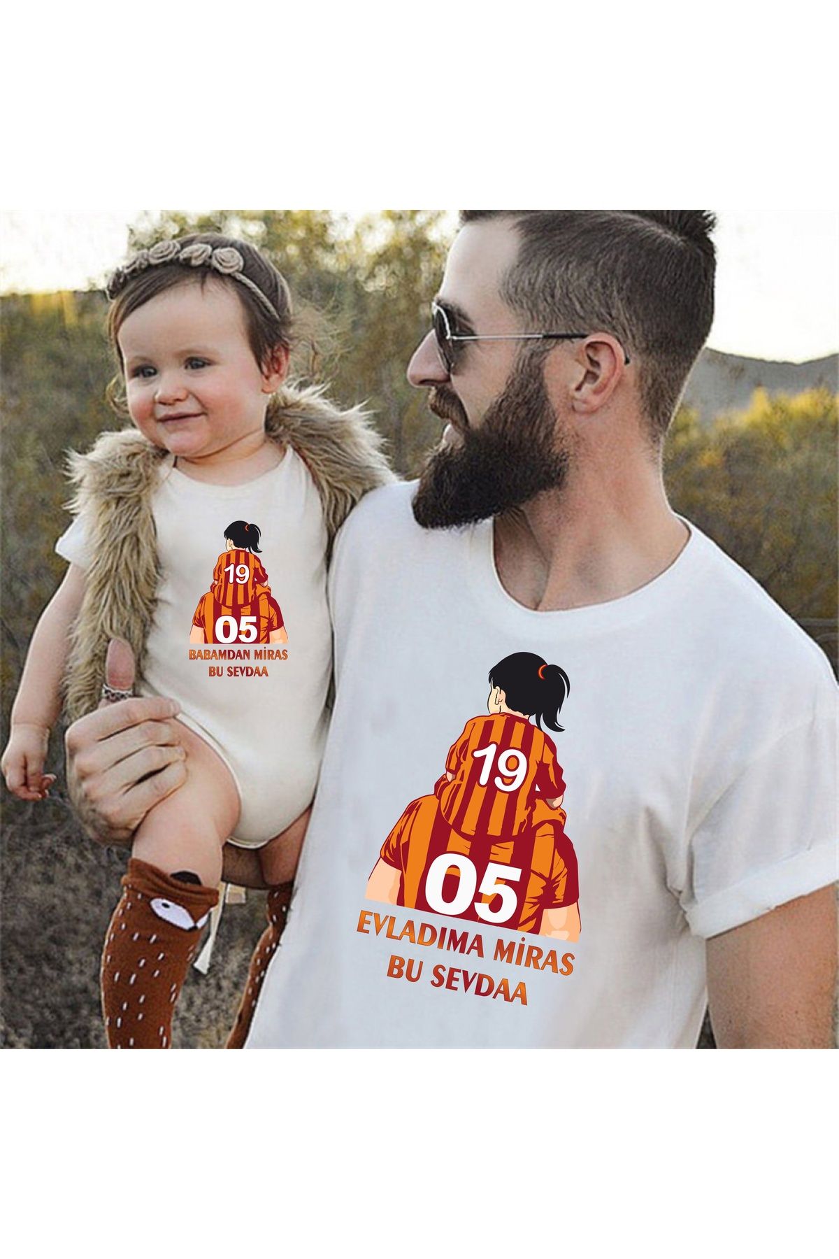 venüsdijital Evladıma Miras Bu Sevda Baba Kız Tişört zıbın ( gözüken 1 adet zıbın fiyatıdır)
