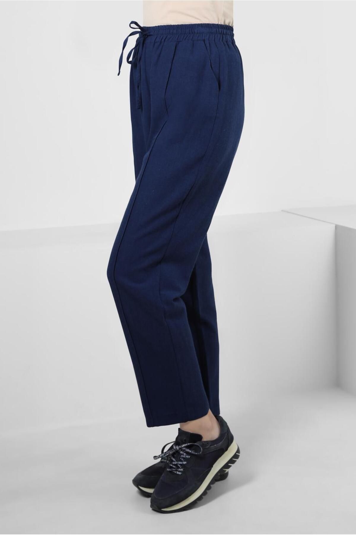 Alvina-LINEN PANT WITH ELASTIC BELI 70518 2