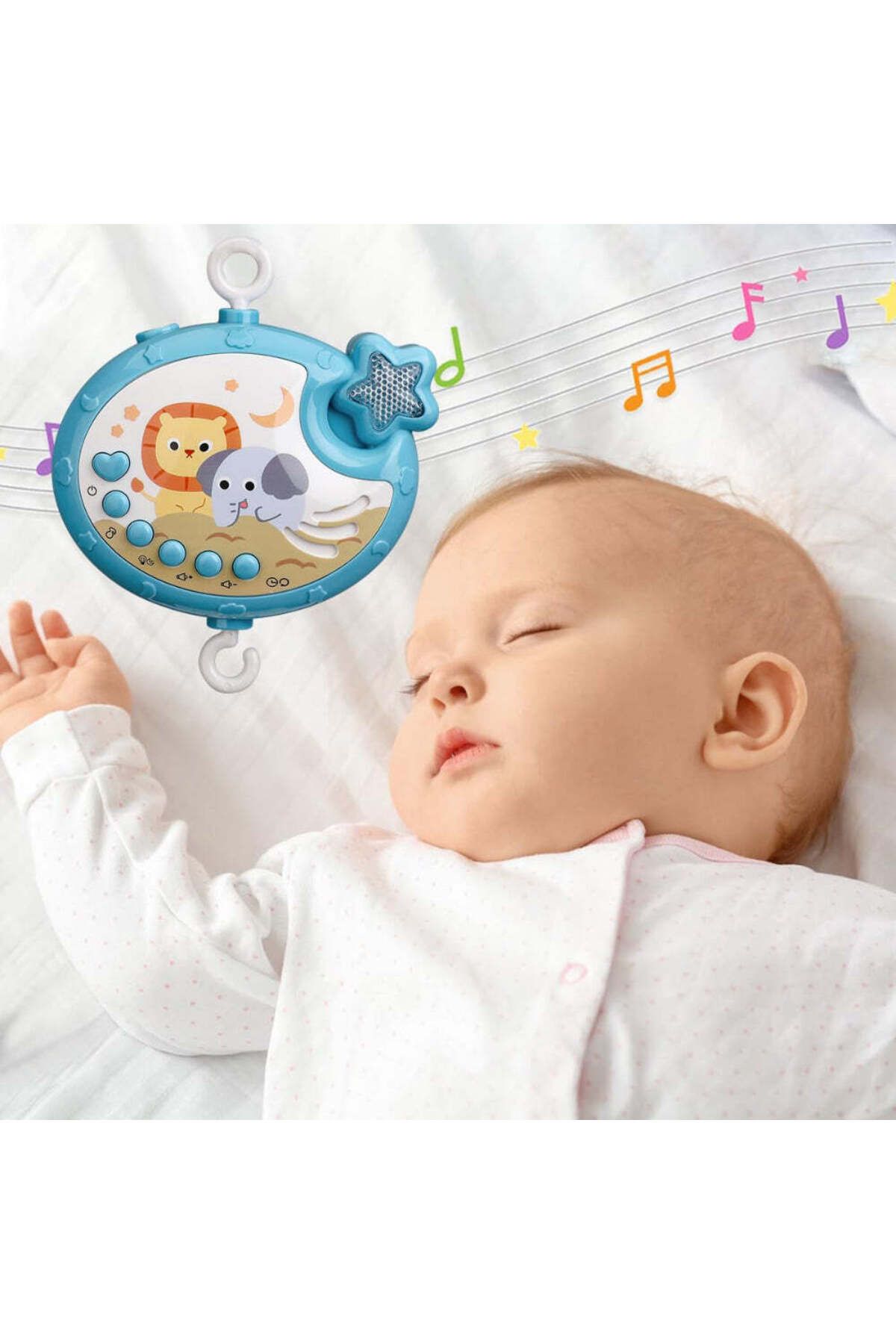 Velixo-Baby Crib Carousel, Remote, Projector, 40 Songs, 4 Toys, 360° Rotation, Timer, Volume Control 8