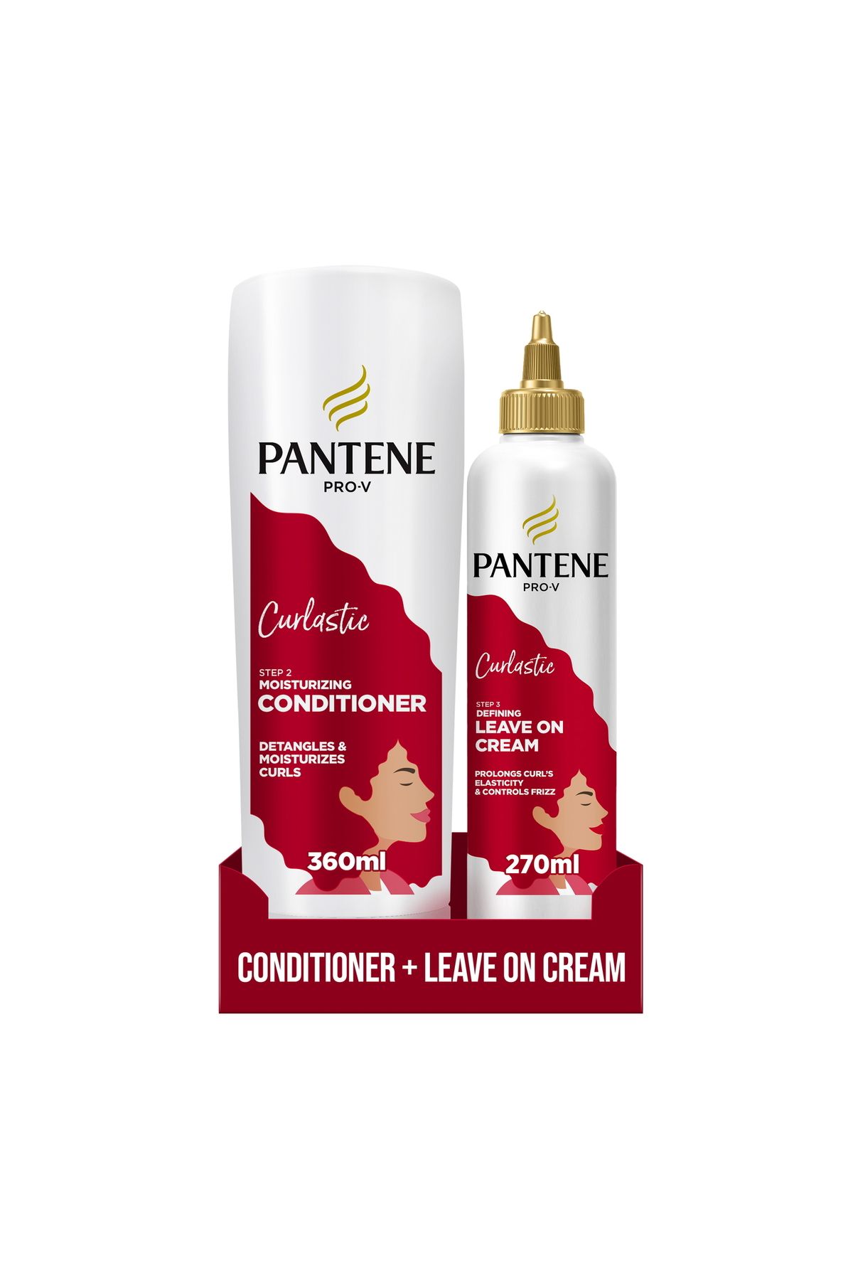 Pantene-Pro-V Curlastic Conditioner 360 ml + Leave On Cream 270 ml 1