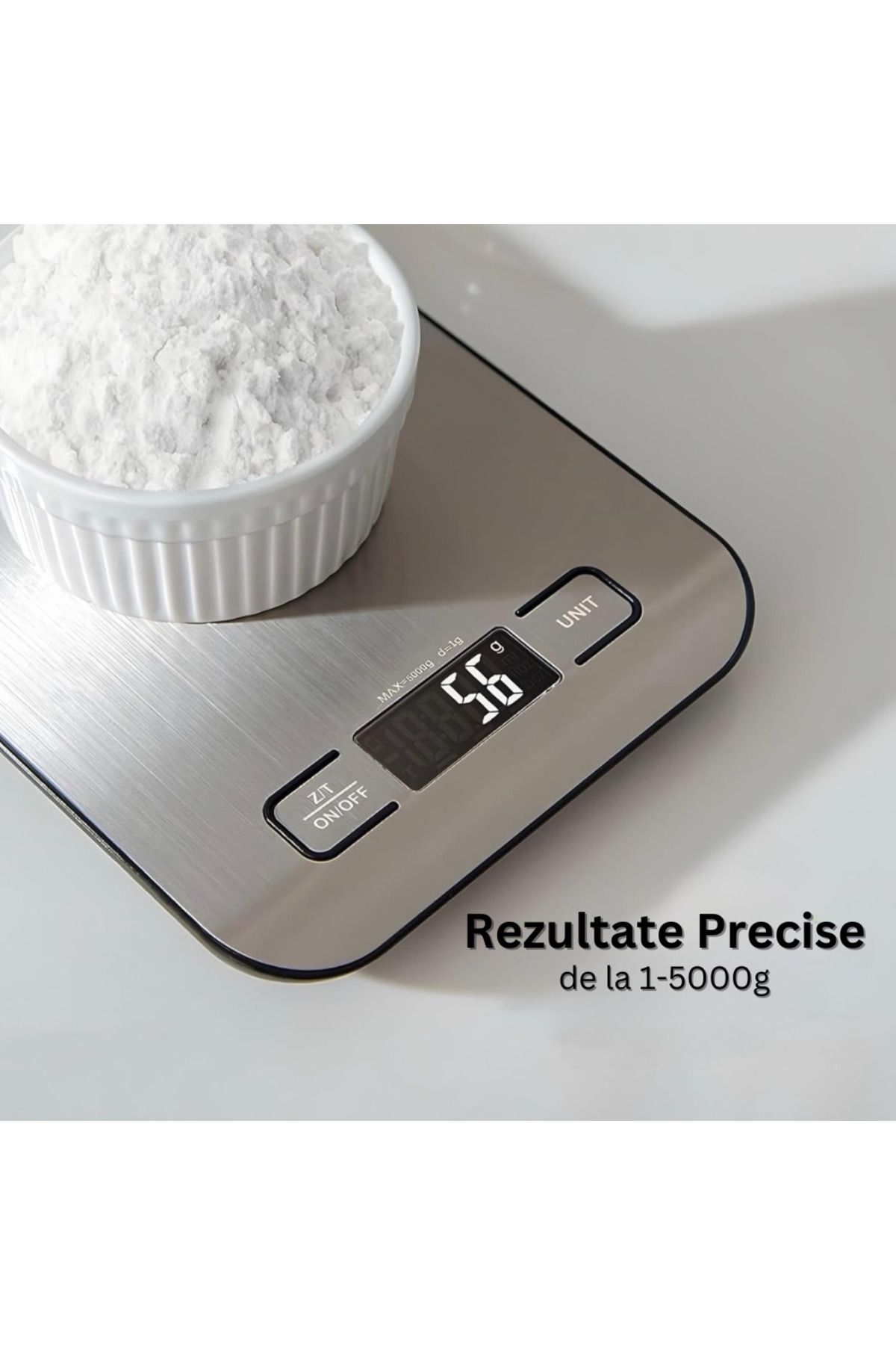Velixo-Cântar inteligent de bucătărie, aplicație IOS/Android, indice nutrițional, calculator calorii, LCD, maxim 5 kg, 2 baterii 3