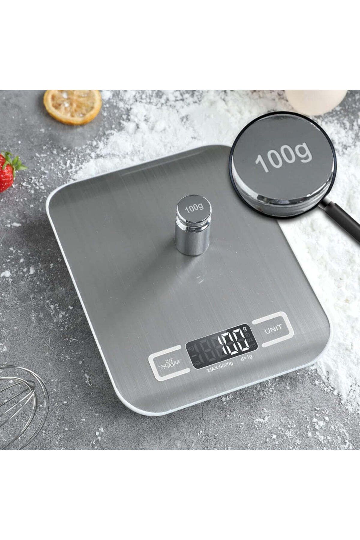Velixo-Cântar inteligent de bucătărie, aplicație IOS/Android, indice nutrițional, calculator calorii, LCD, maxim 5 kg, 2 baterii 7