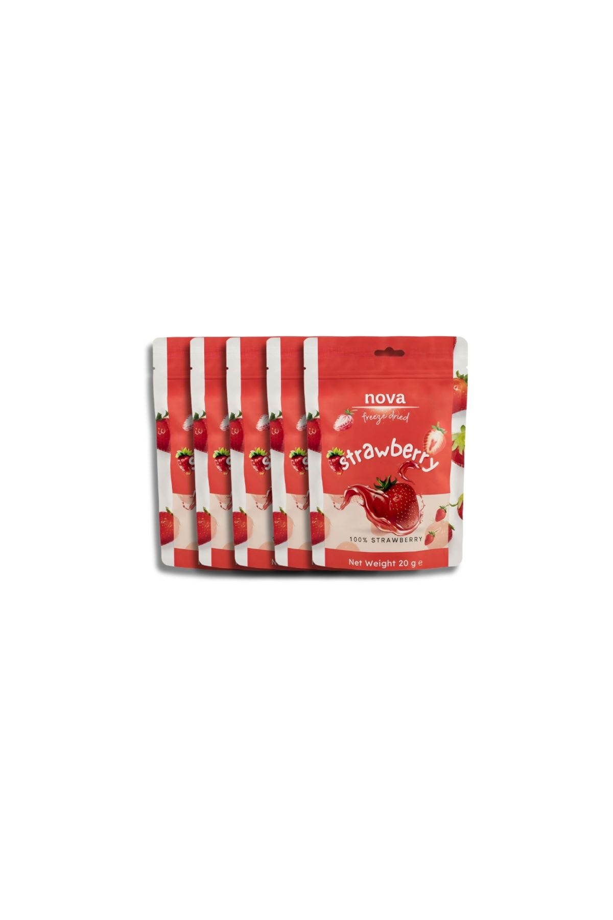 novafreezedried Dondurularak Kurutulmuş 5'li paket çilek