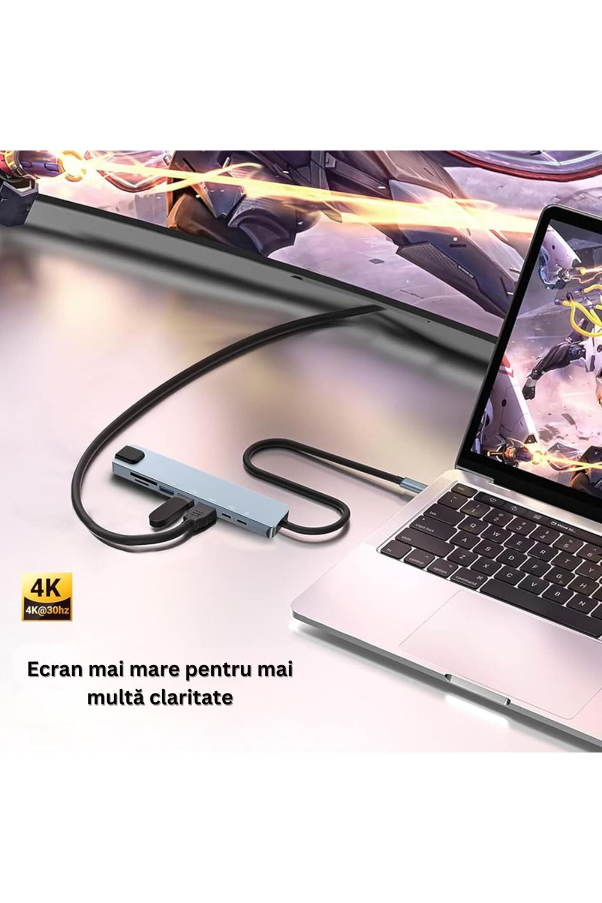 Velixo-8 In 1 Usb-c Multiport Adapter Hub, 1 X Ethernet, 1 X Usb 3.0, 1 X Hdmi 4k, 30 Hz 4