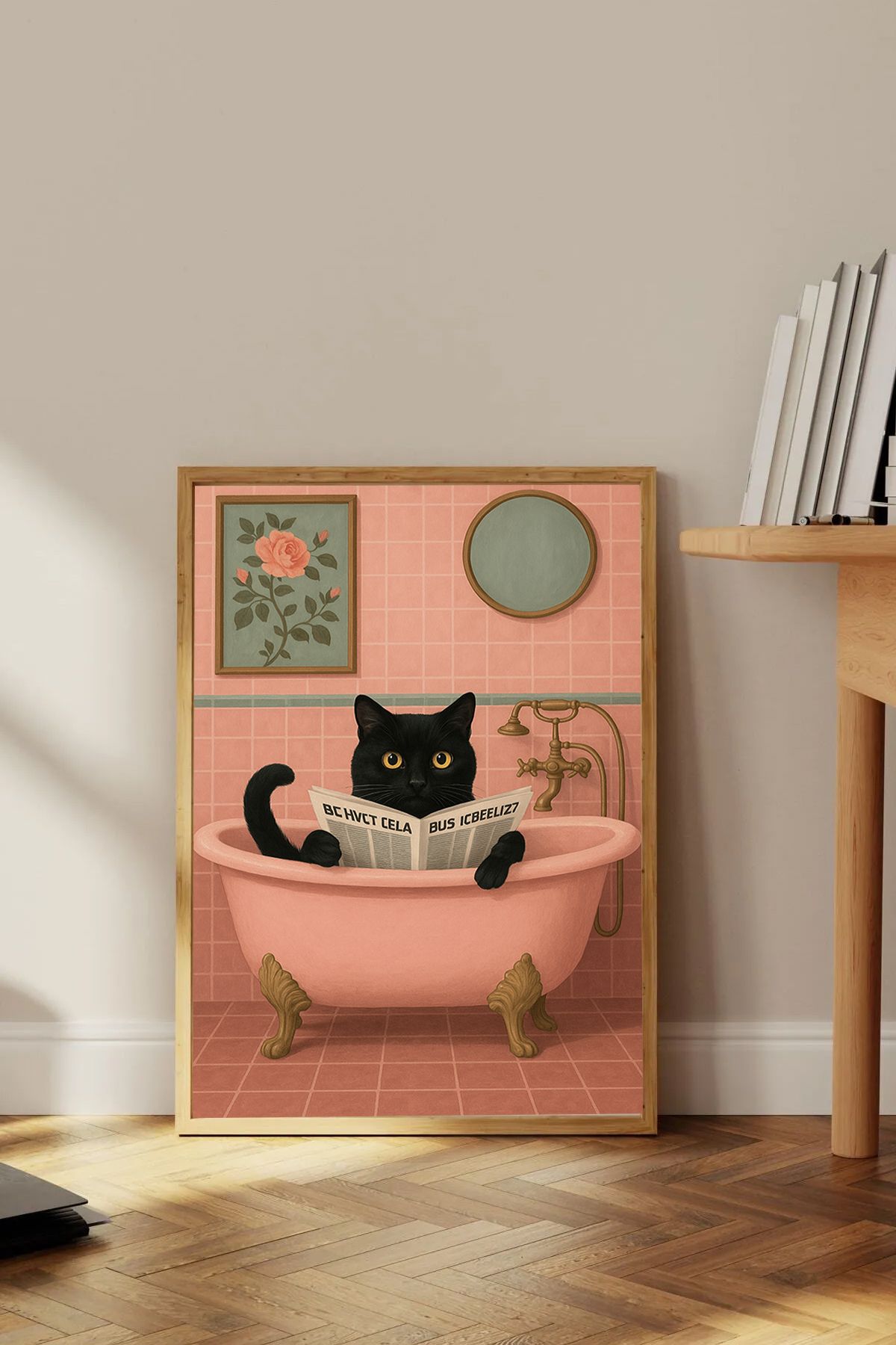 Dekorsiahome Tek Parça Ahşap Çerçeveli Oturma Odası Salon Mutfak Tablo TK0392