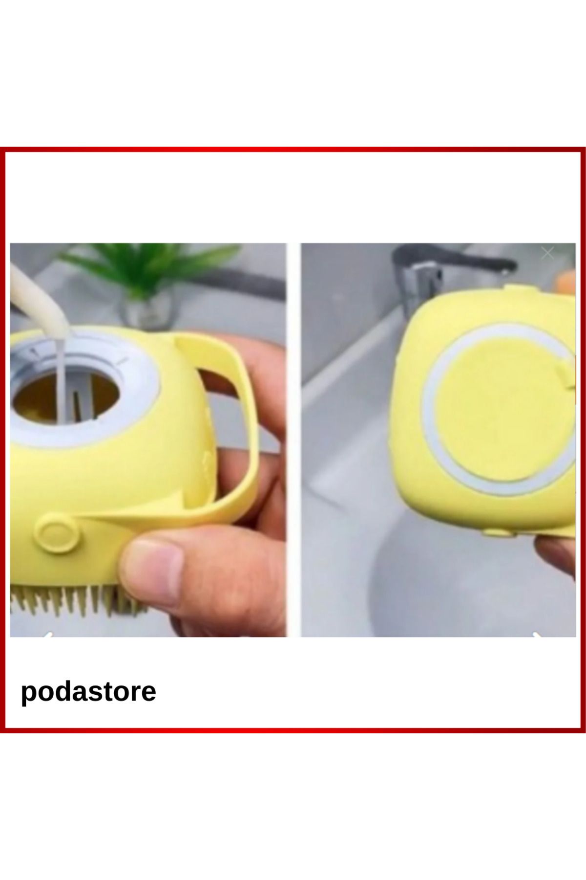 podastore 2'si 1 Arada Silikon Banyo Kesesi | Şampuanlı Masaj Başlığı ile Derin Temizlik