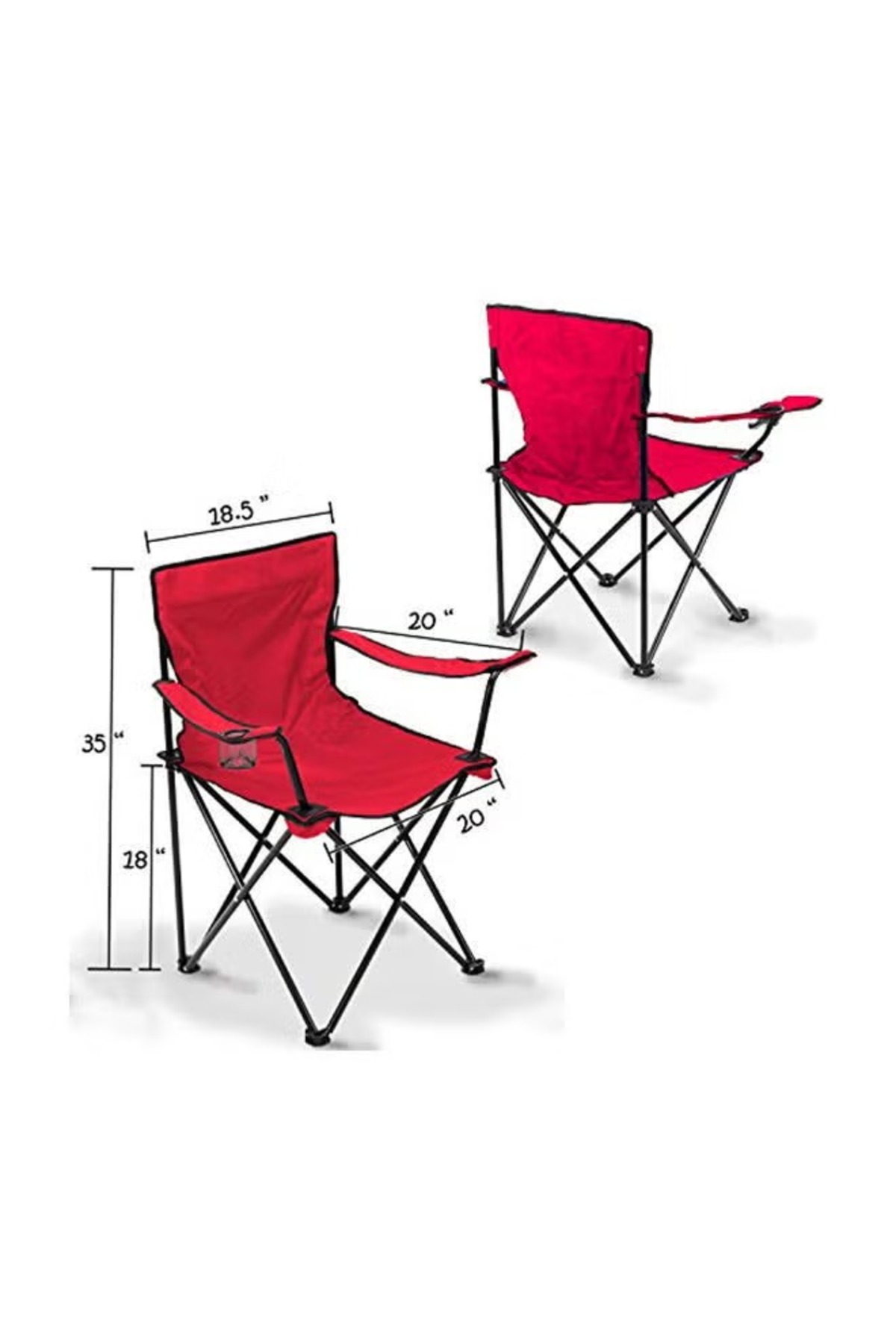 كرسي تخييم قابل للطي 35.5 × 21 × 34.7 بوصة 35.5 × 21 × 34.7 بوصة