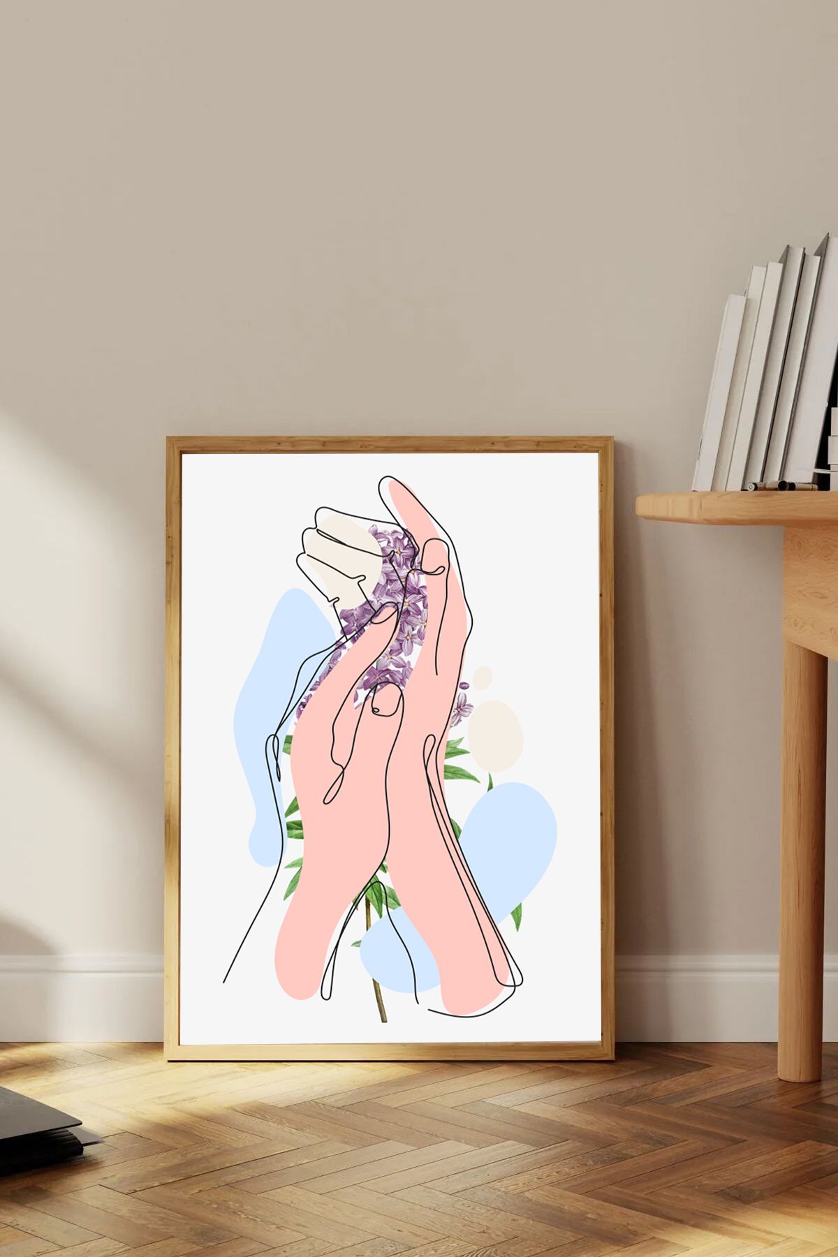 Dekorsiahome Tek Parça Ahşap Çerçeveli Oturma Odası Salon Mutfak Tablo TK0427