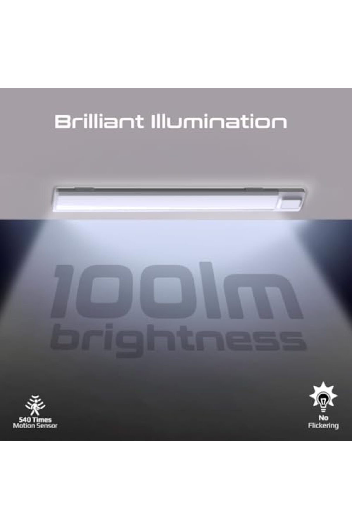 Promate-40cm LED Light with Motion Sensor, 100lm Brightness, Energy-Efficient 4W LEDs, USB-C Recharg 3