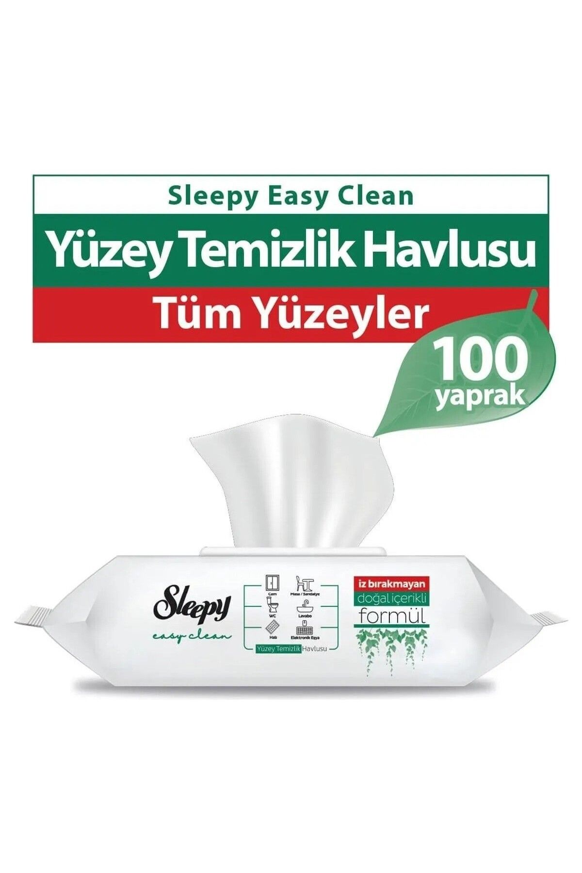 Sleepy Easy Clean Yüzey Temizlik Havlusu Beyaz Sabun 100 Yaprak