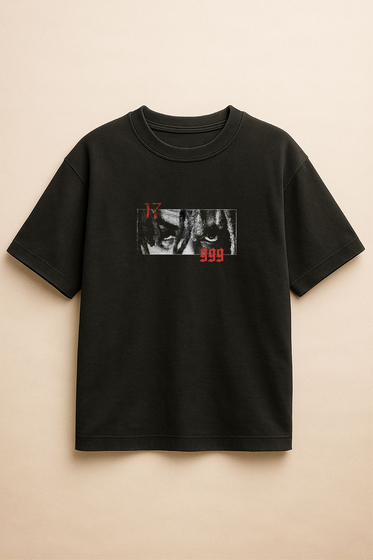Altair Tr Siyah Renk Oversize Sokak Stili Streetwear Baskılı Unisex Tişört T-Shirt
