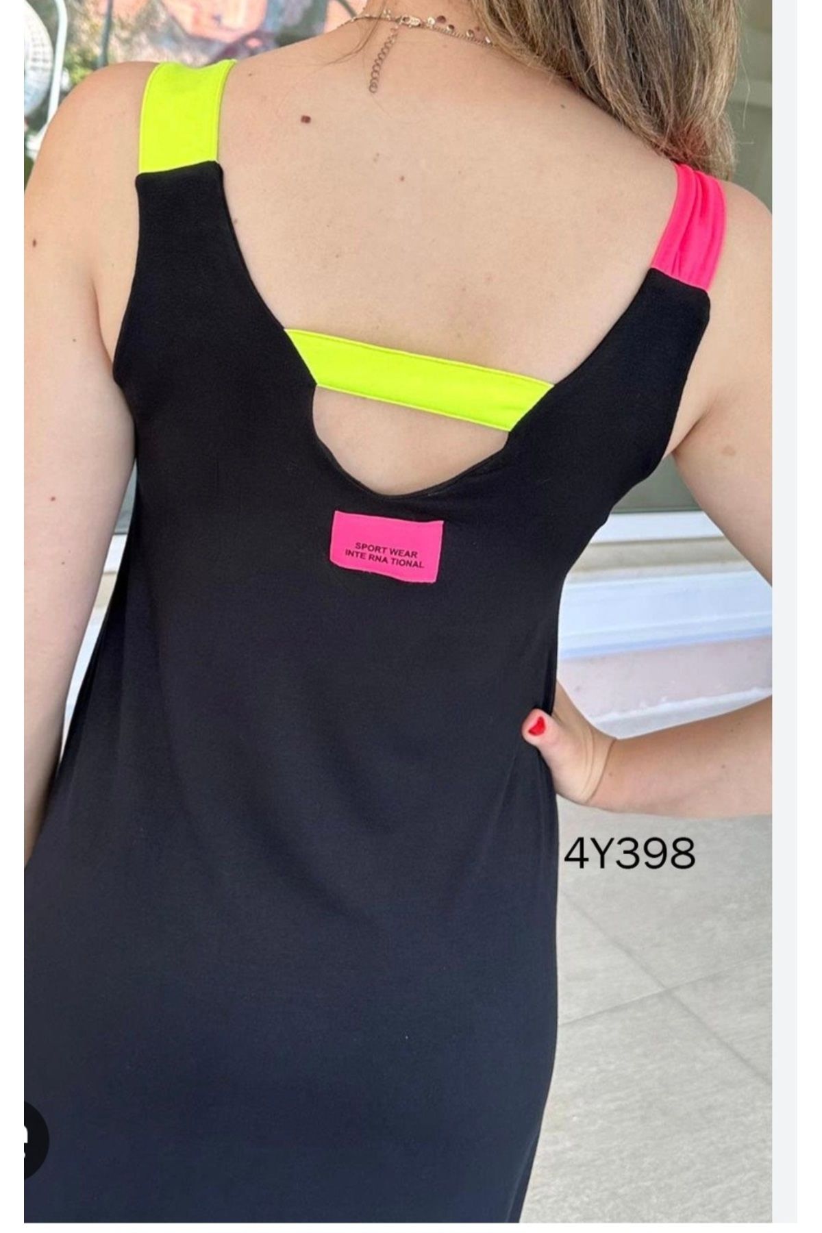 MODA Yaz seni çağırıyor neon renk askılı rahat kalıp elbise