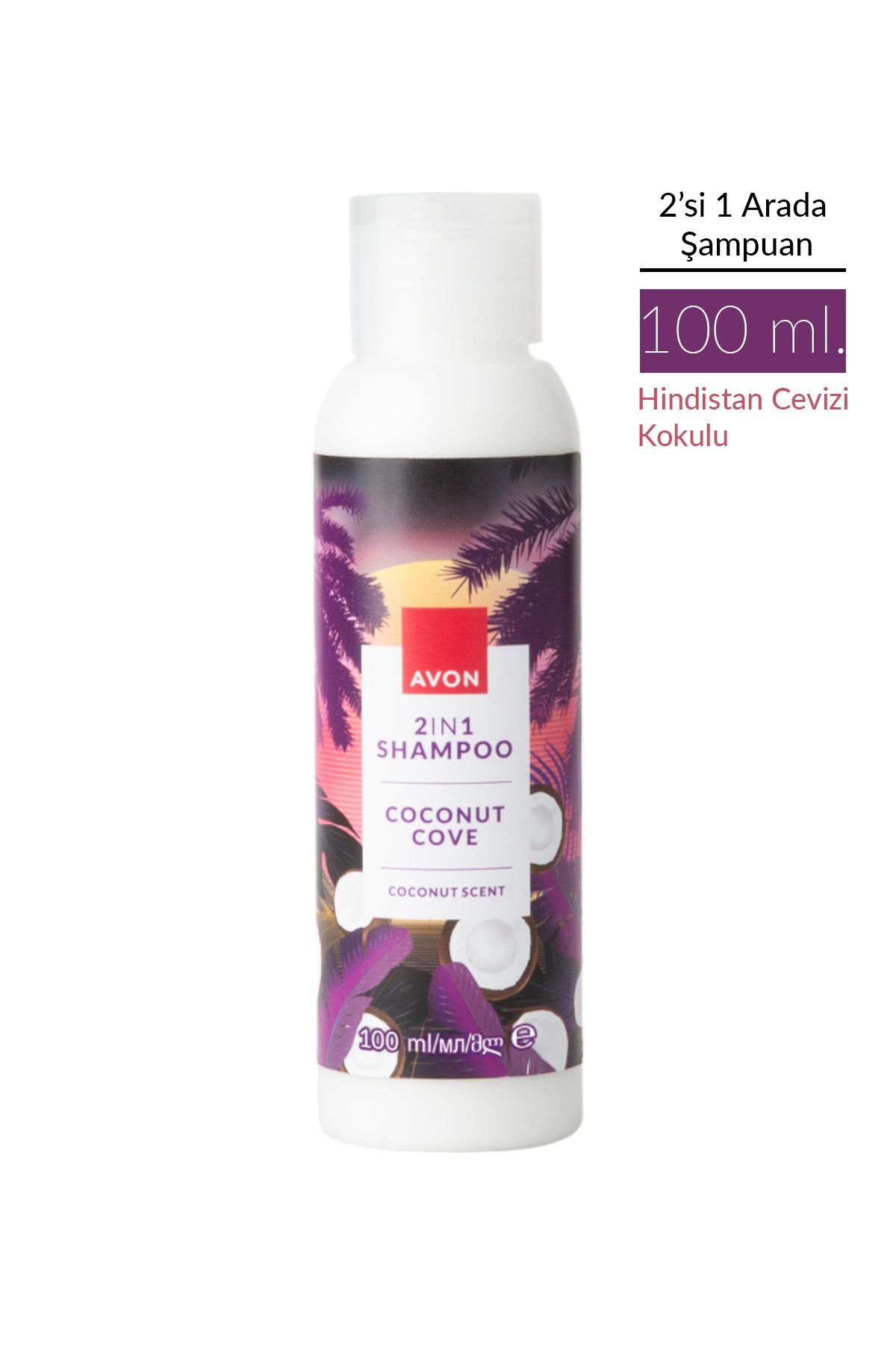 AVON Hindistan Cevizi Kokulu 2’si 1 Arada Seyehat Boy Şampuan 100 Ml.