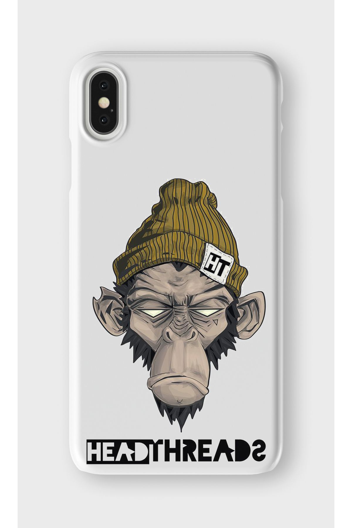 lelia iPhone XS Max Uyumlu Maymun Tasarımlı İçi Kadife Lansman Beyaz Silikon Kılıf