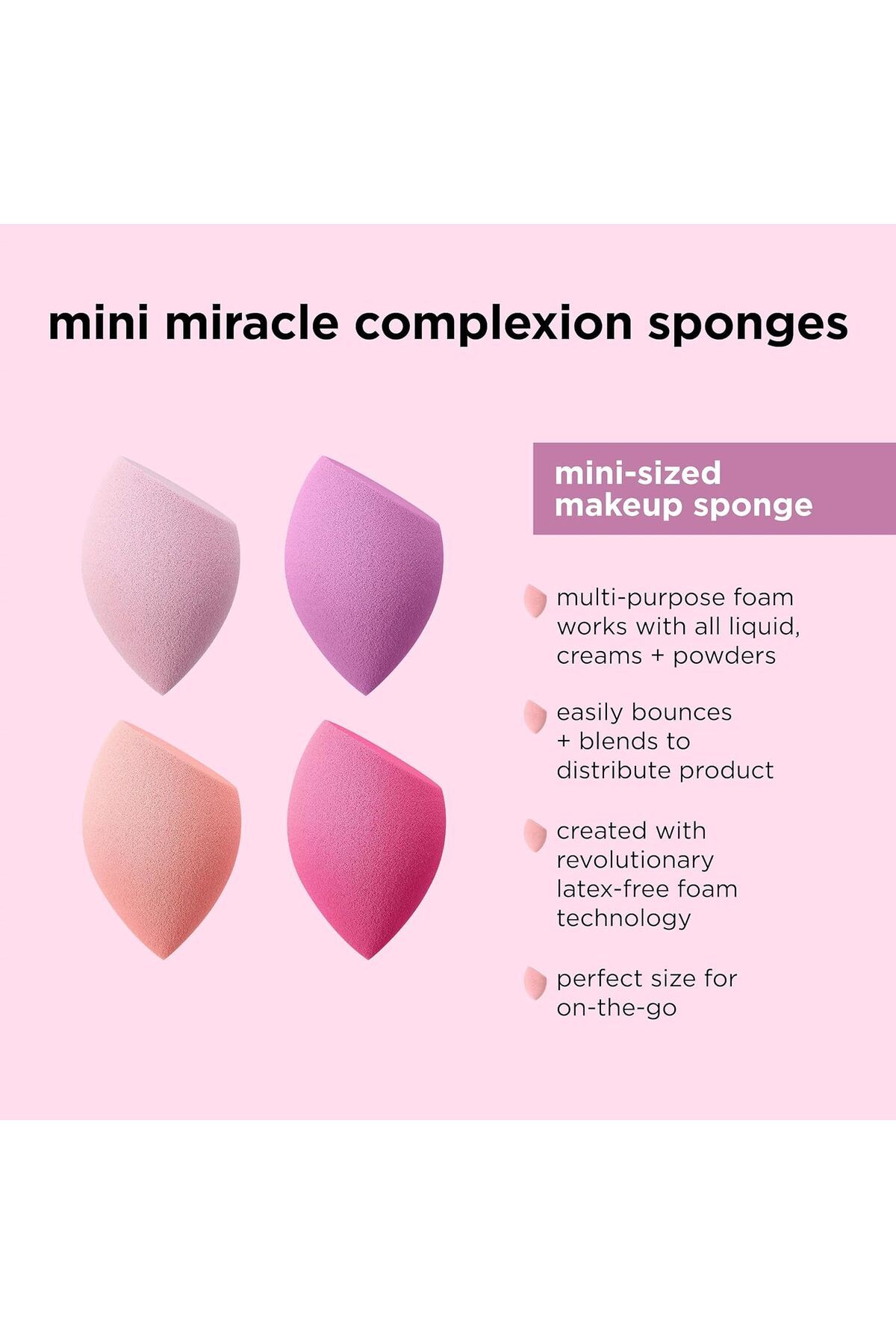 Real Techniques-Real Techniques Mini Miracle Complexion Sponges, 4 Mini Sponges 4