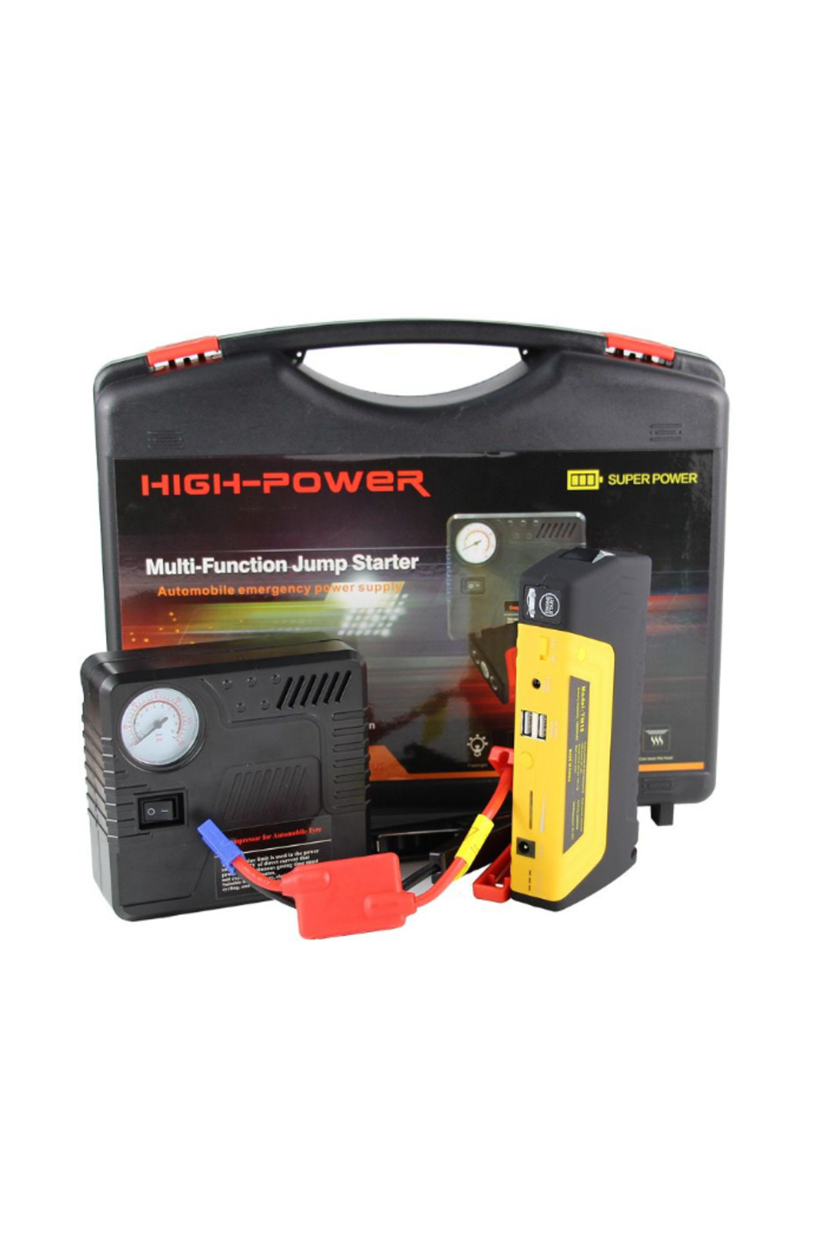 MACON-High Power Jump Starter Kit Portable Multi-function Car Jumper Booster With Air Compressor 1