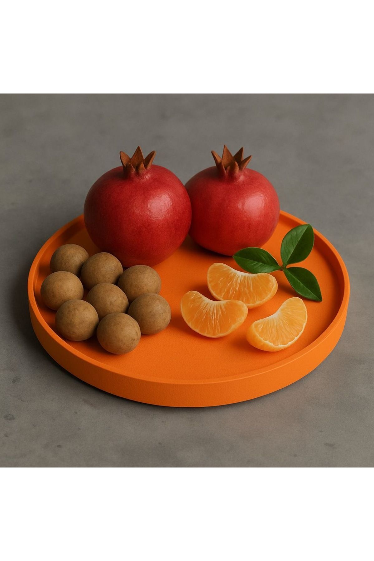 Omerella Dekoratif , Mum, Saksı Ve Takı Tabağı, Mumluk, Organizer Tabak, Kase, Vazo 21cm Turuncu